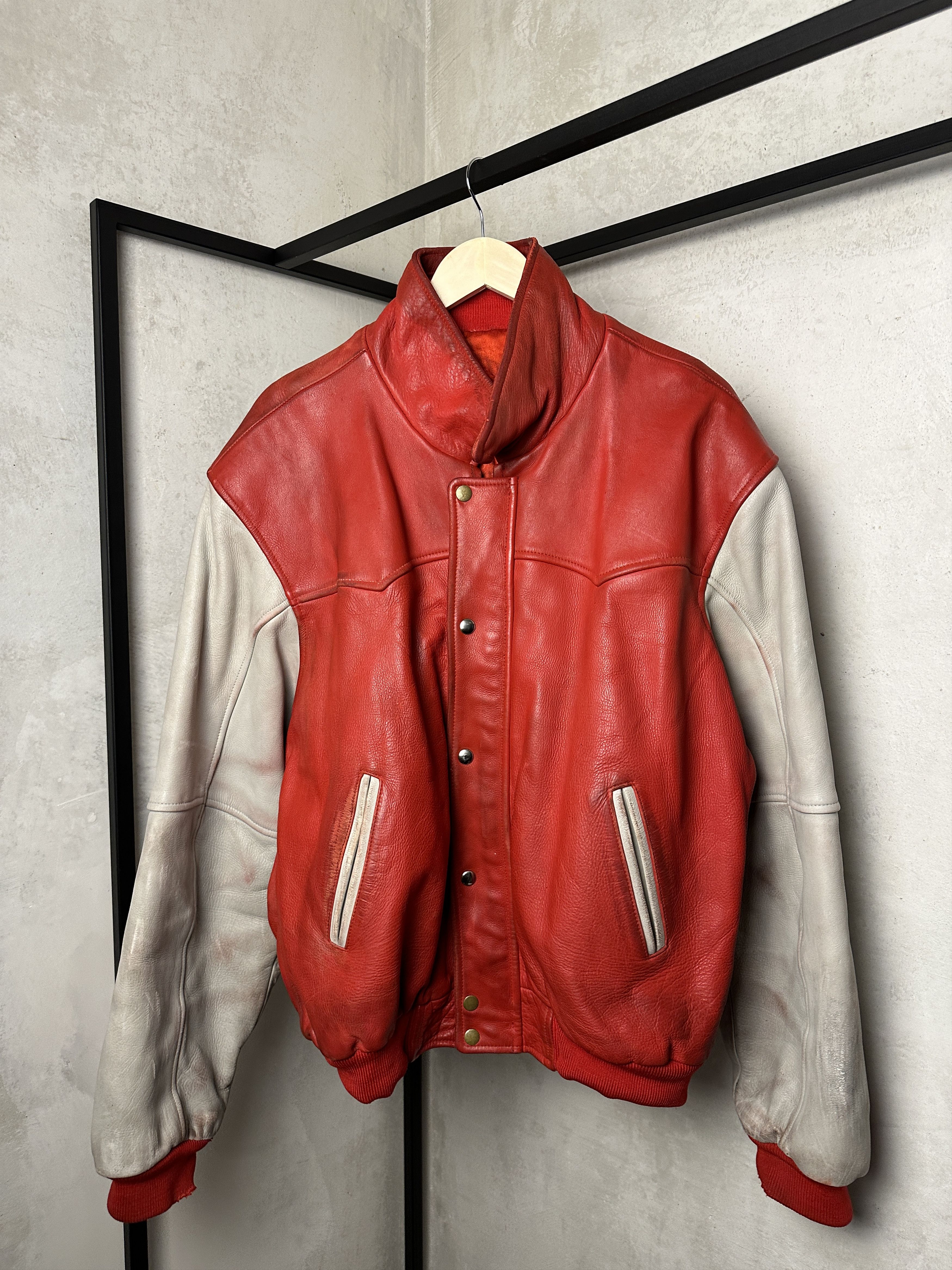 Genuine Leather Genuine Leather Red Bomber Jacket Size US XL / EU 56 / 4 - 1 Thumbnail