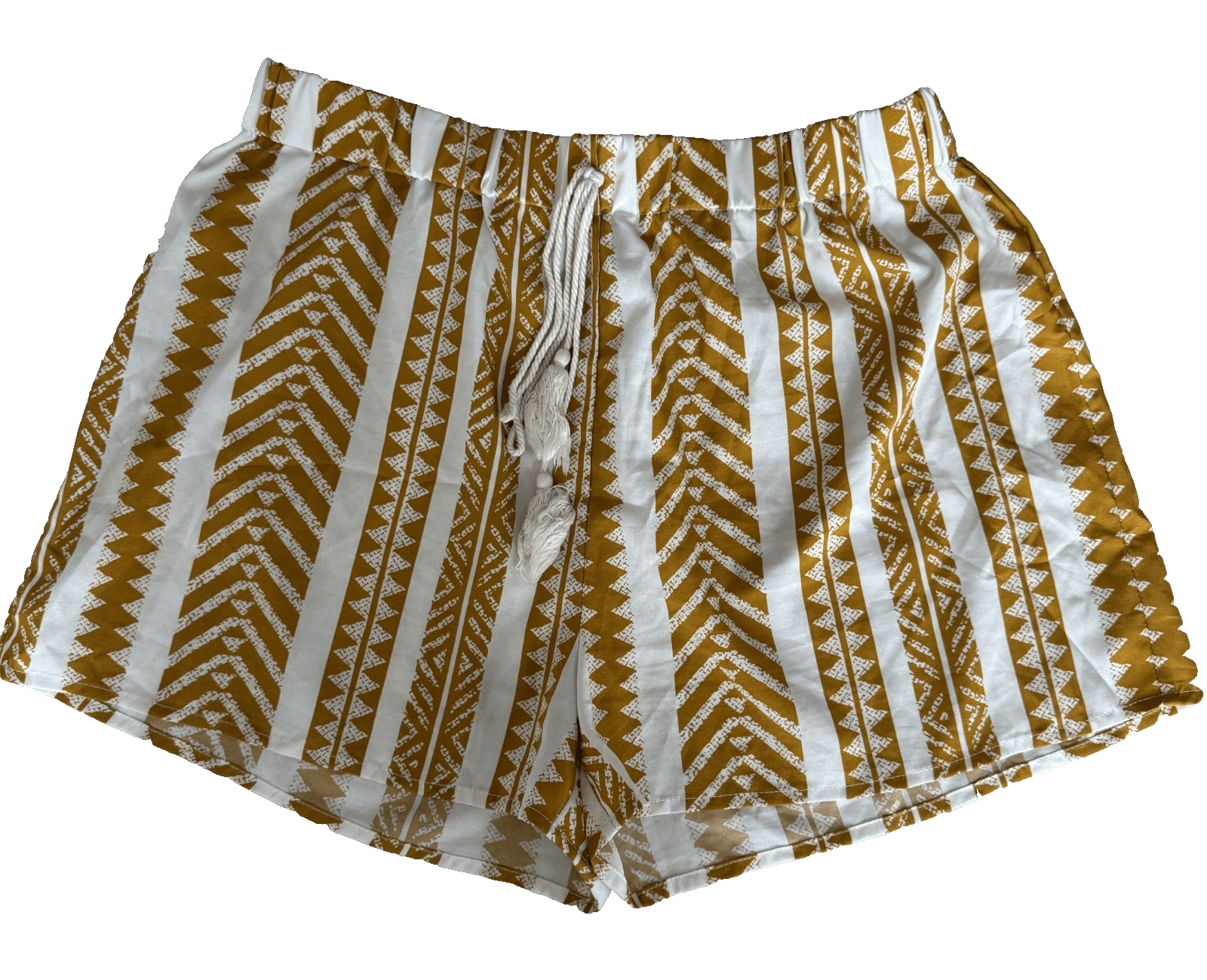 The Unbranded Brand Womens XL Orange White Shorts Elastic Waist Drawstring Summ Size 42" / US 20 - 1 Thumbnail
