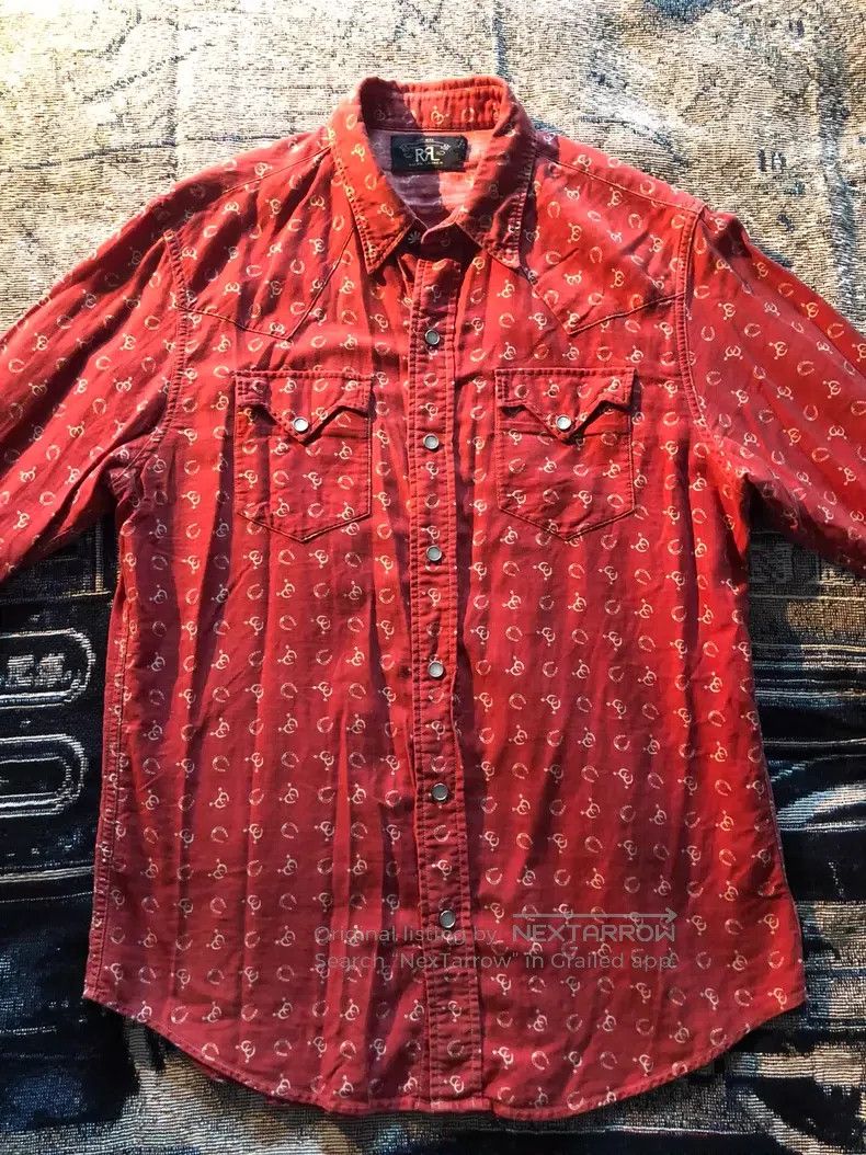 RRL Ralph Lauren RRL Ralph Lauren Classic Red Horseshoe Western Shirt Size US M / EU 48-50 / 2 - 1 Thumbnail