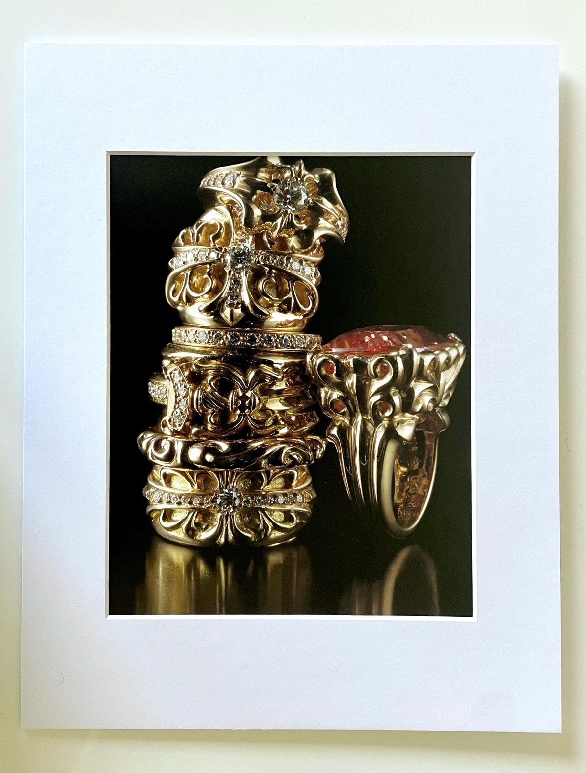 Chrome Hearts Chrome Hearts 11x14 gold rings Matted Frame cutout poster Size ONE SIZE - 1 Thumbnail