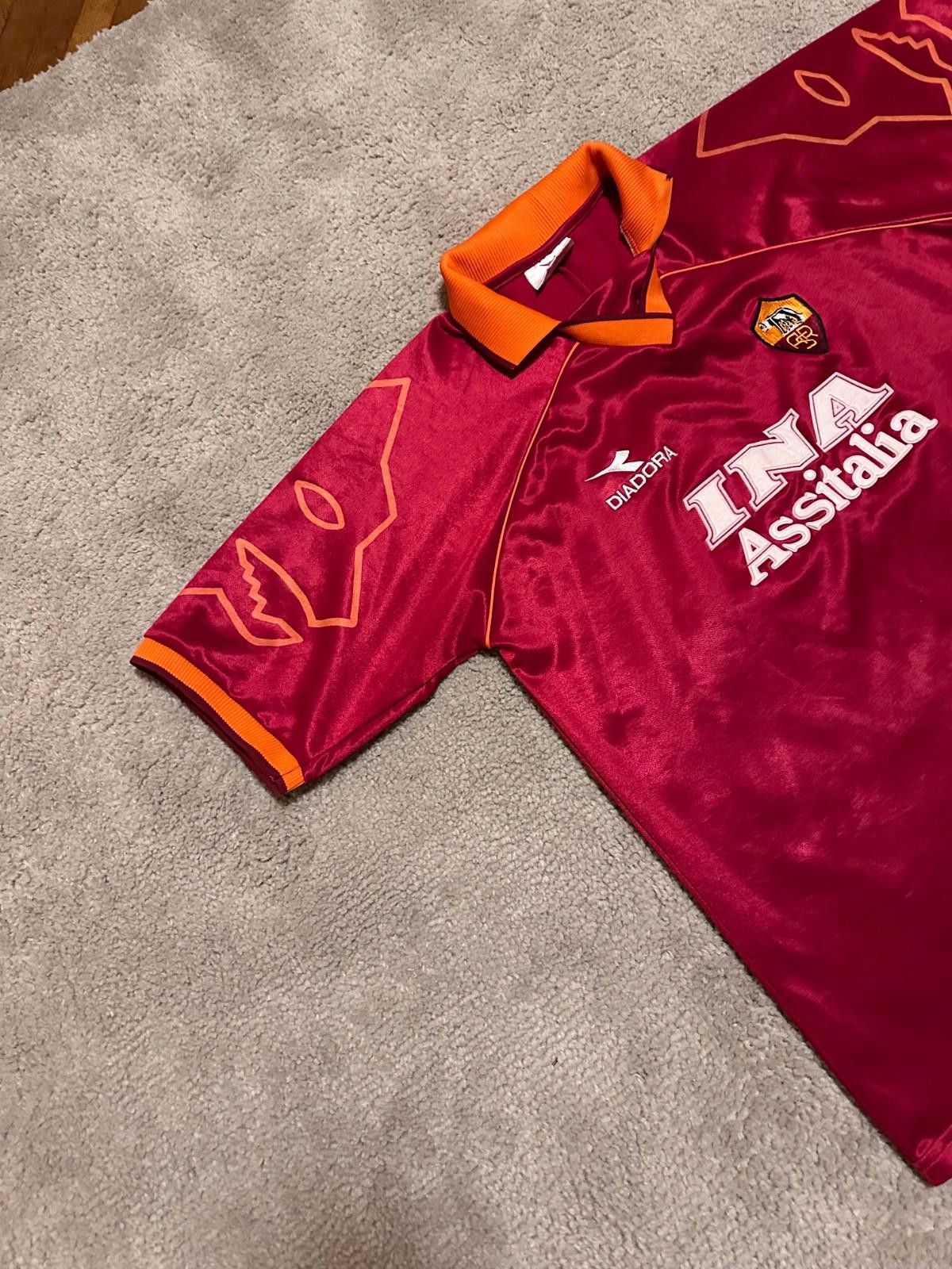 Diadora Diadora AS Roma 1999/00 Home Football Shirt Soccer Jersey Size US L / EU 52-54 / 3 - 4 Thumbnail