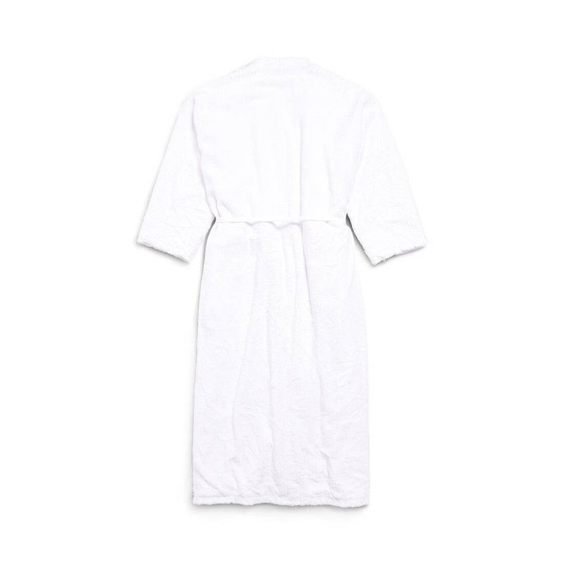 Balenciaga o1w1db11225 Deco B Hotel Bathrobe Maxi Coat in White Size US XL / EU 56 / 4 - 2 Thumbnail
