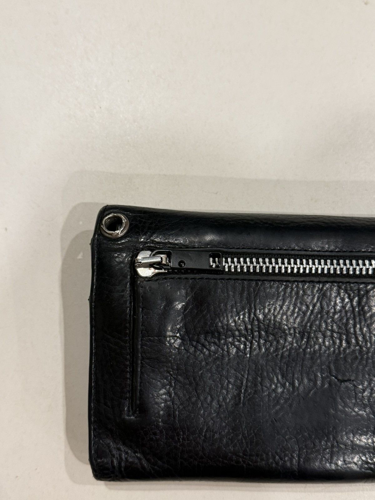 Chrome Hearts Chrome Hearts Black Leather Wave Wallet Silver Cross Balls Size ONE SIZE - 6 Thumbnail
