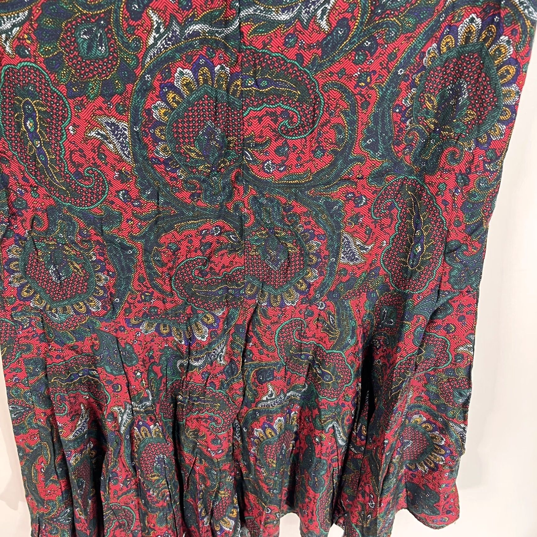 Vintage VINTAGE True Vintage Floral Paisley Pleated Drop Waist Dress Women's Size 14 Red Size XL / US 12-14 / IT 48-50 - 7 Thumbnail