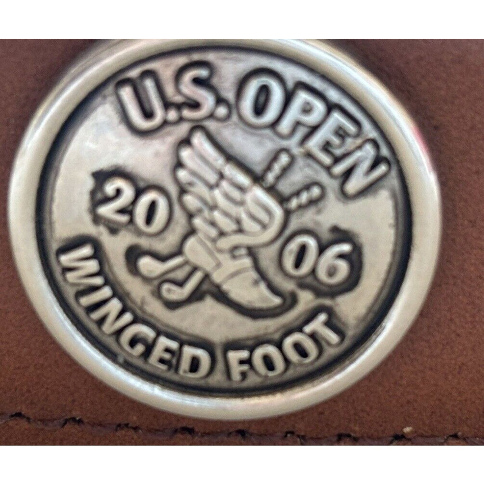 Other Brown Leather Belt 2006 US Open Winged Foot Golf Medallions Size 36 - 6 Thumbnail