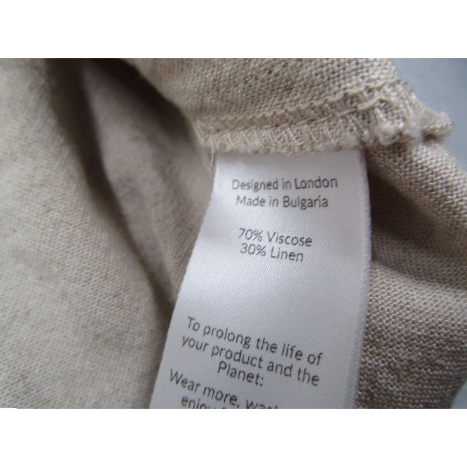 Vintage Saint Sofia Shirt Women 6 Beige Linen Blend Button Up Long Sleeve Travel Work Shirt Size M / US 6-8 / IT 42-44 - 4 Thumbnail