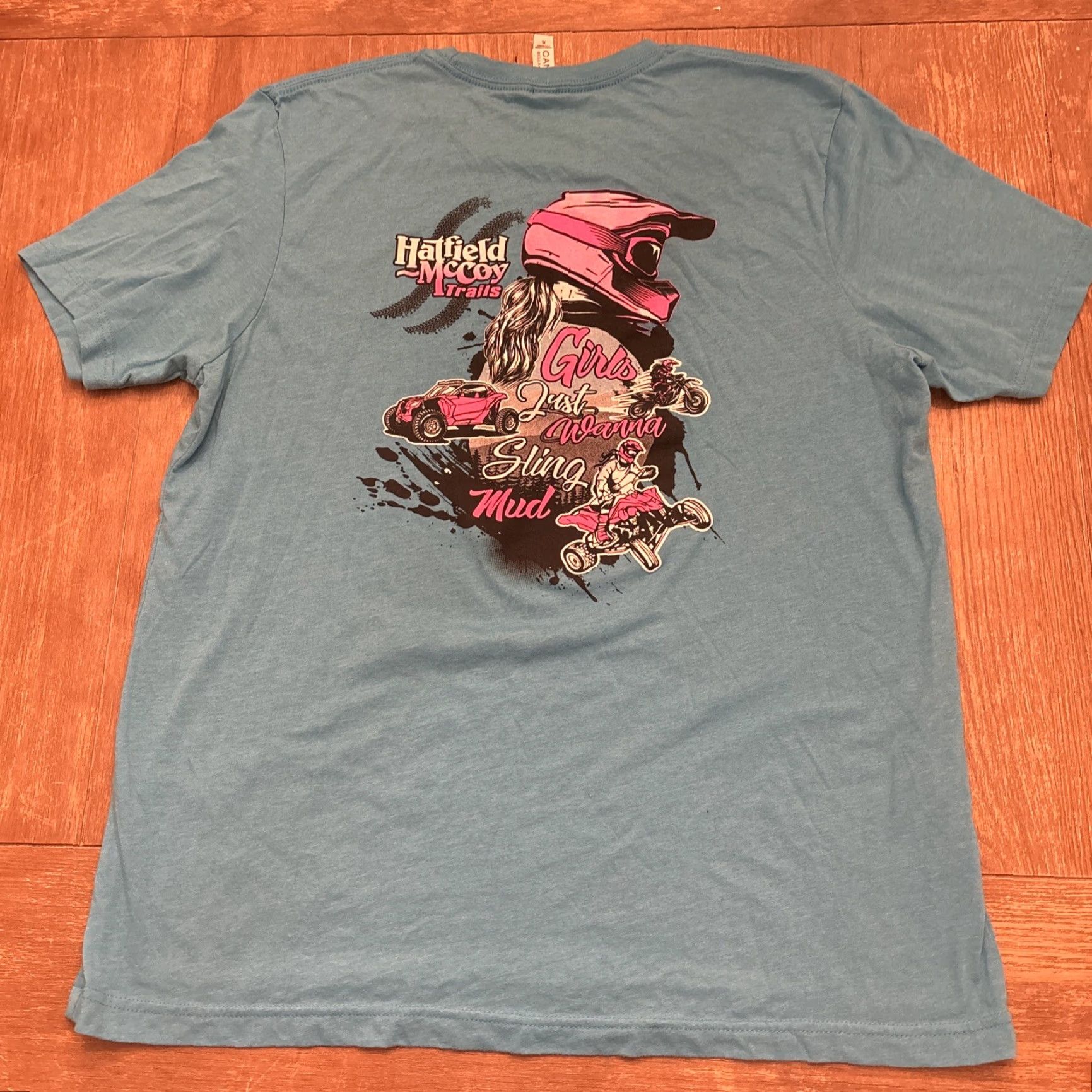 Vintage Hatfield McCoy Trails Shirt XL Blue Girls ATV Mud MX Size US XL / EU 56 / 4 - 4 Thumbnail
