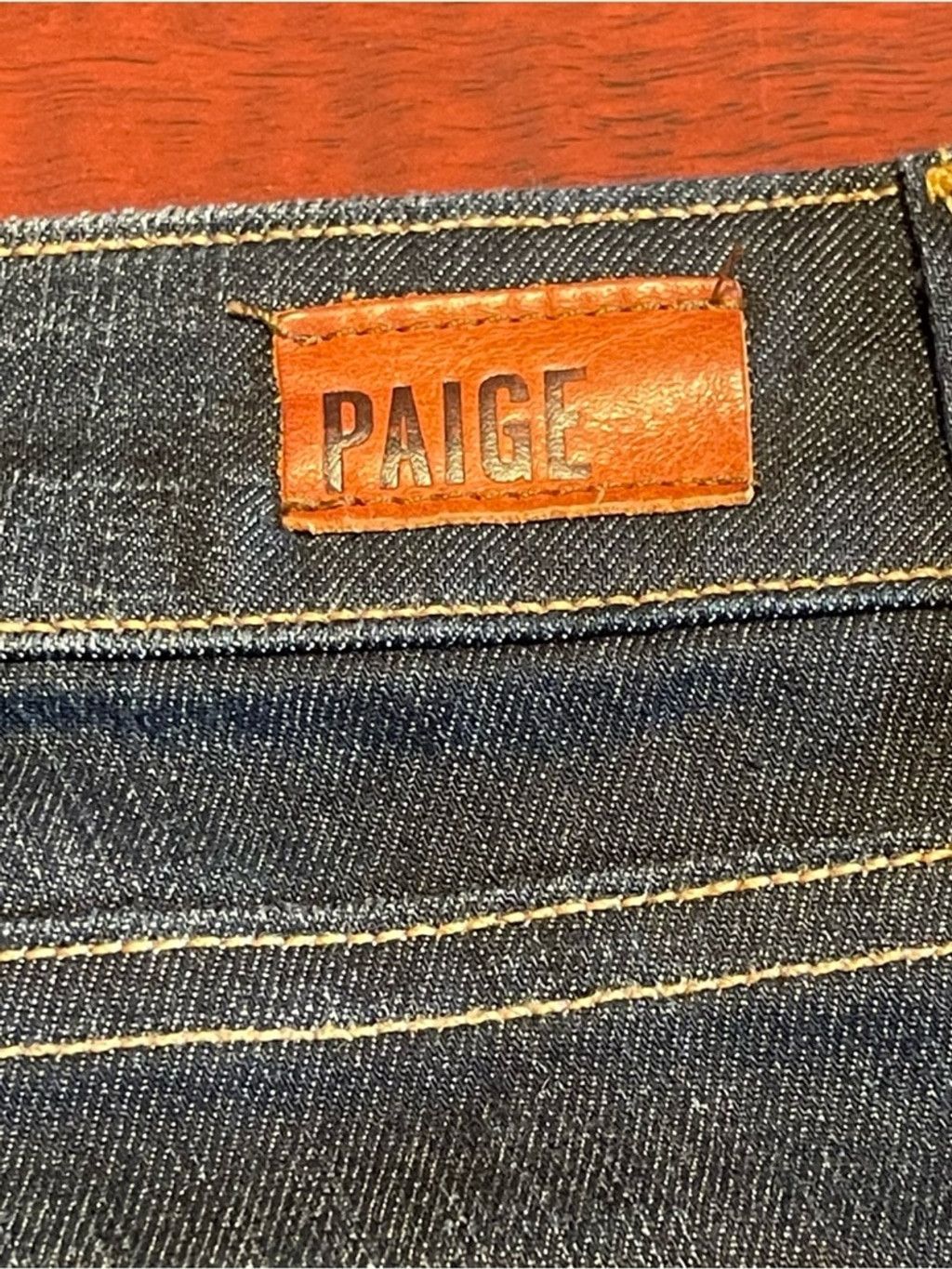 Paige PAIGE Skyline Skinny Jeans 28 Dark Wash Raw Hem Stretchy Size 28" / US 6 / IT 42 - 11 Thumbnail