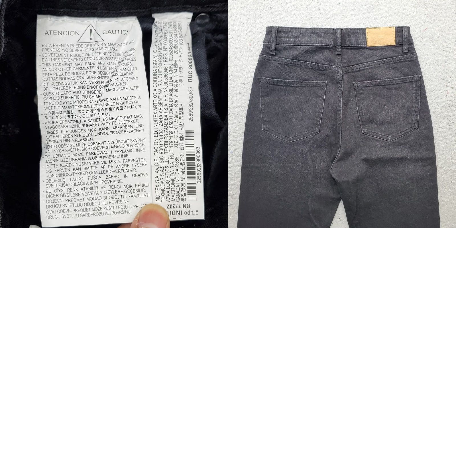 Zara Zara Jeans Womens Size 4 Black Denim Stretch Straight Leg 5-Pocket Dark Wash Regular Fit Size 27" / US 4 / IT 40 - 8 Thumbnail
