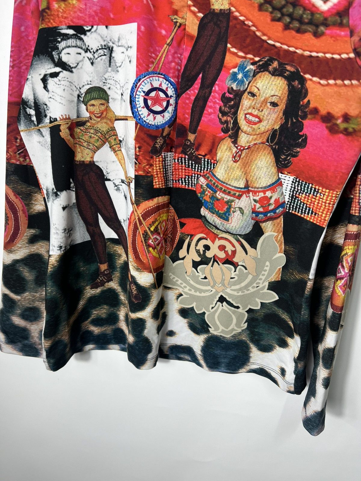 Bogner Bogner Y2K Graphic High Neck Zip Top Vintage Statement Print Size L / US 10 / IT 46 - 3 Thumbnail