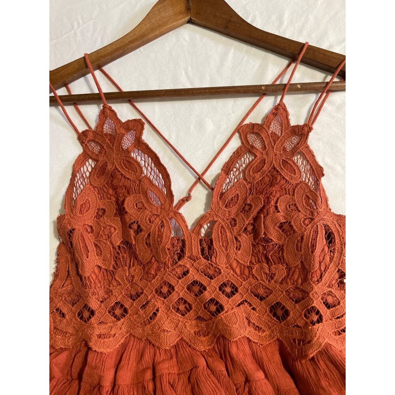 Free People Free People Adella Cami Small New Rust Tiered Top Size S / US 4 / IT 40 - 7 Thumbnail