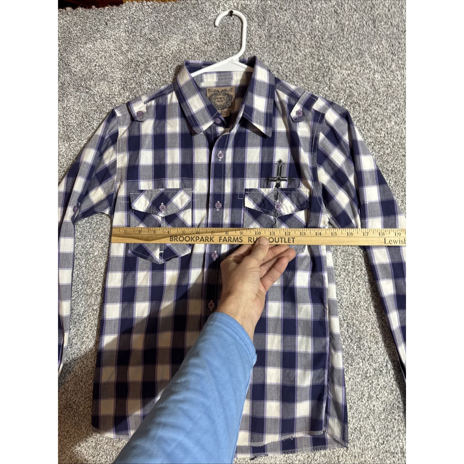 Other Pacific Blue Button Up Shirt Womens XL Western Plaid Rocker Size XL / US 12-14 / IT 48-50 - 3 Thumbnail