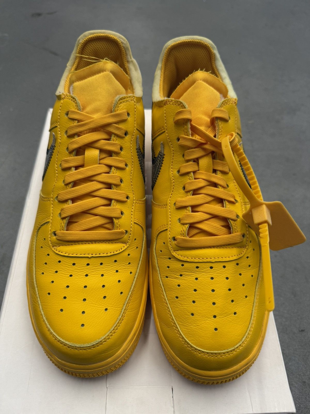 Nike 2022 Nike Air Force 1 Low Off-White ICA University Gold Size US 9.5 / EU 42-43 - 10 Thumbnail