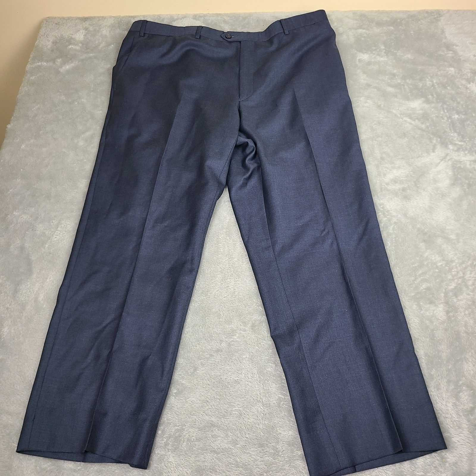Santorelli Santorelli Dress Pants - Size 44x29 - Blue - 100% Virgin Woo Size US 44 / EU 60 - 1 Thumbnail