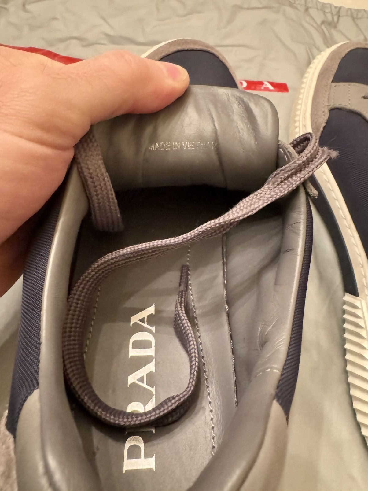 Prada Blue / Grey Logo Sneakers Size US 7.5 / EU 40-41 - 13 Thumbnail