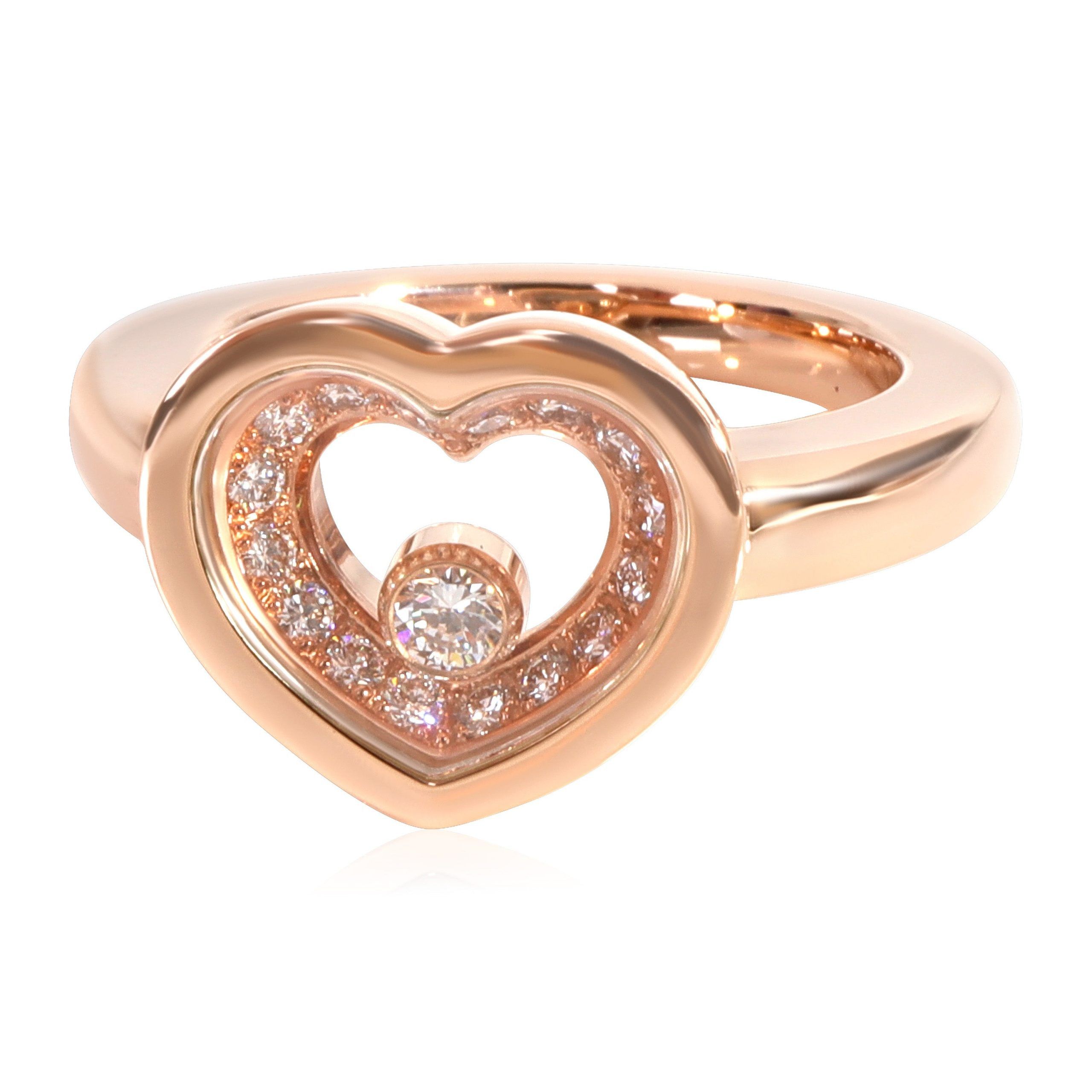 image of Chopard Happy Diamonds Ring In 18K Rose Gold 0.24 Ctw, Women's