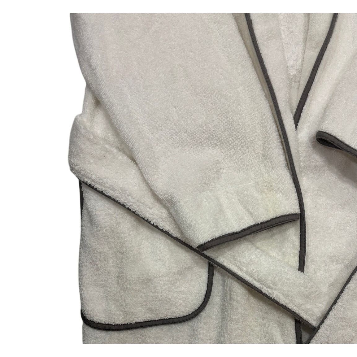 Other *R35 BOLL & BRANCH Men's Bath Robe 100% Cotton White Medium Size US 32 / EU 48 - 6 Thumbnail