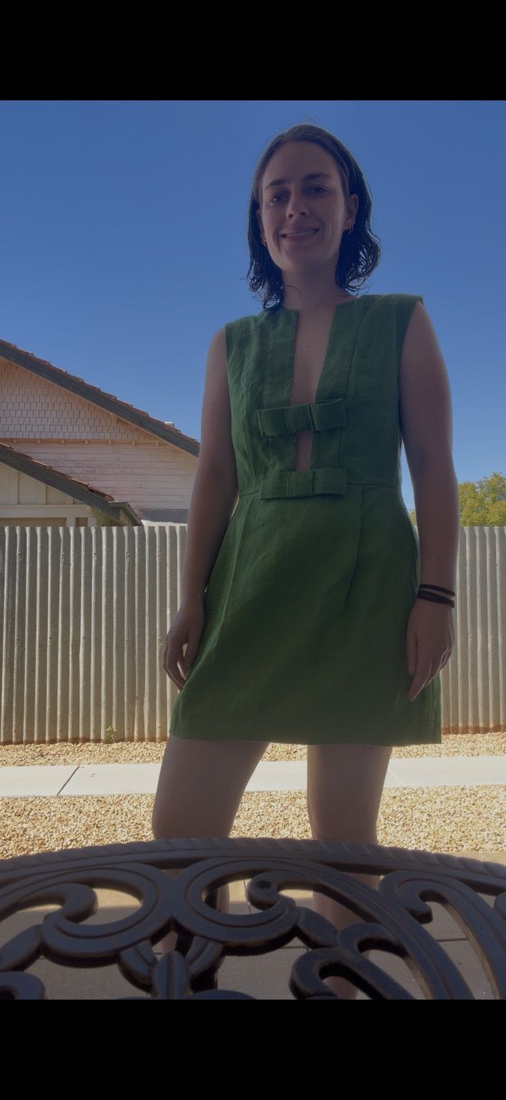 Other Oroton green bow mini dress Size XS / US 0-2 / IT 36-38 - 2 Thumbnail