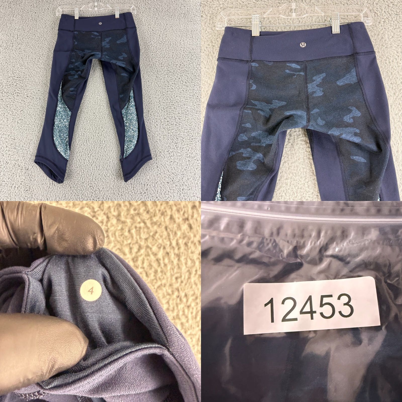 Lululemon Lululemon Wunder Under Crop Leggings Womens Size 4 Blue Camo Pull On Yoga Gym Size 27" / US 4 / IT 40 - 8 Thumbnail