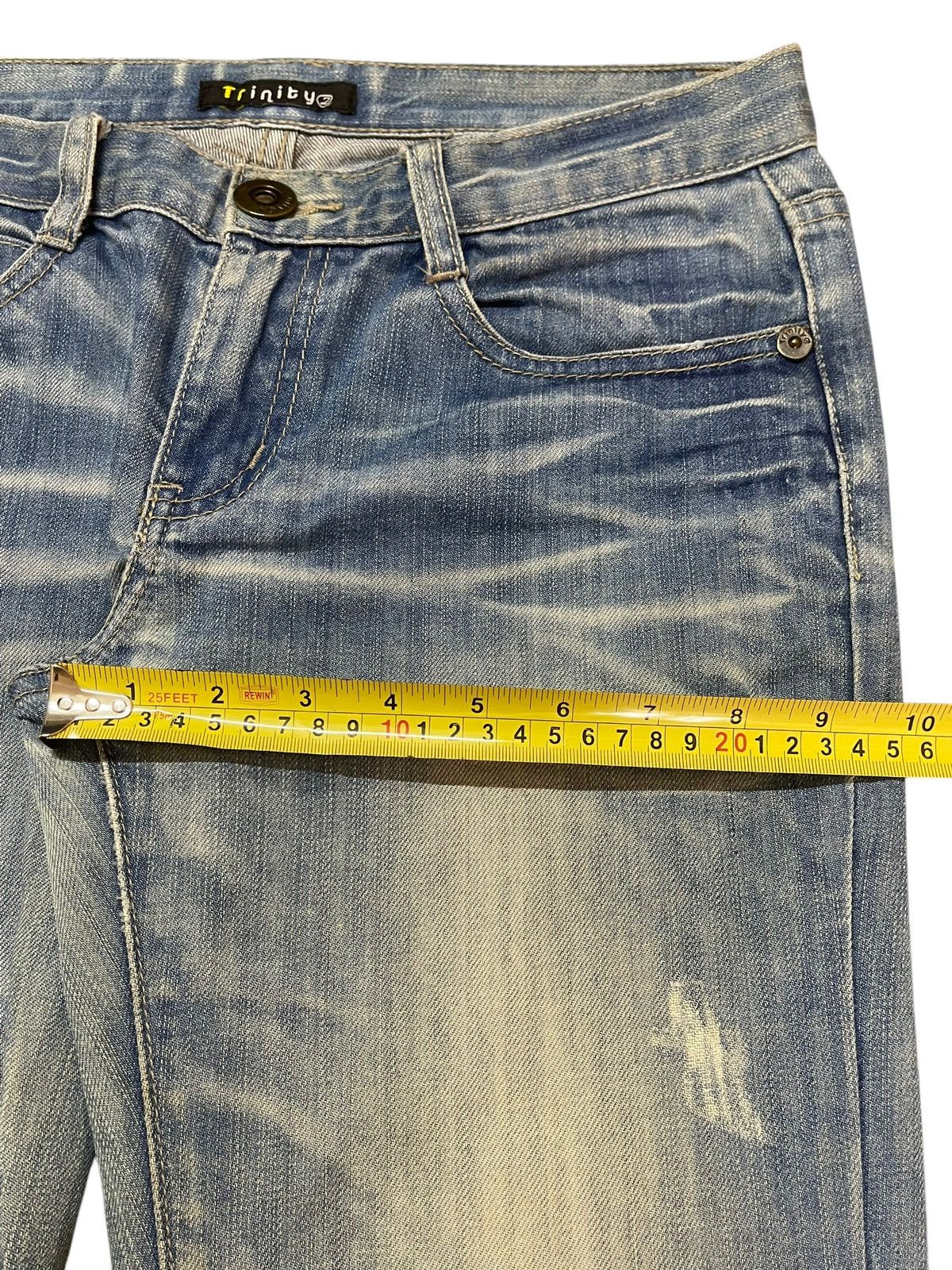 If Six Was Nine Vintage Japanese Brand Mud Faded Wash Distress Flare Jeans Size US 31 - 14 Thumbnail