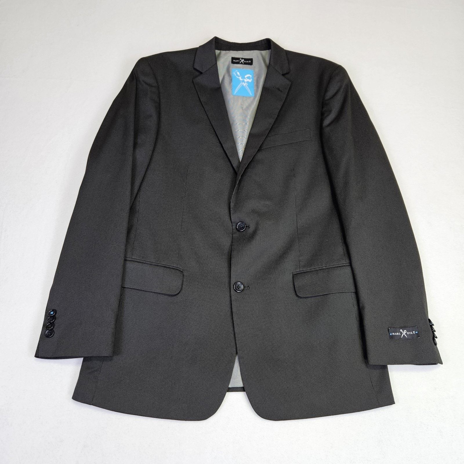 Marc Ecko Marc Ecko Blazer Jacket Micro Check Black Wedding Interview Size 40R - 1 Thumbnail