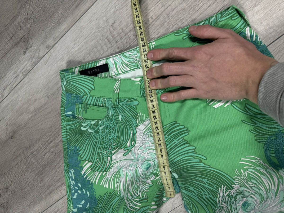 Gucci Gucci Green Floral Print Cotton Holiday Jeans Size 36 Rare Size 36" / US 14 / IT 50 - 14 Thumbnail