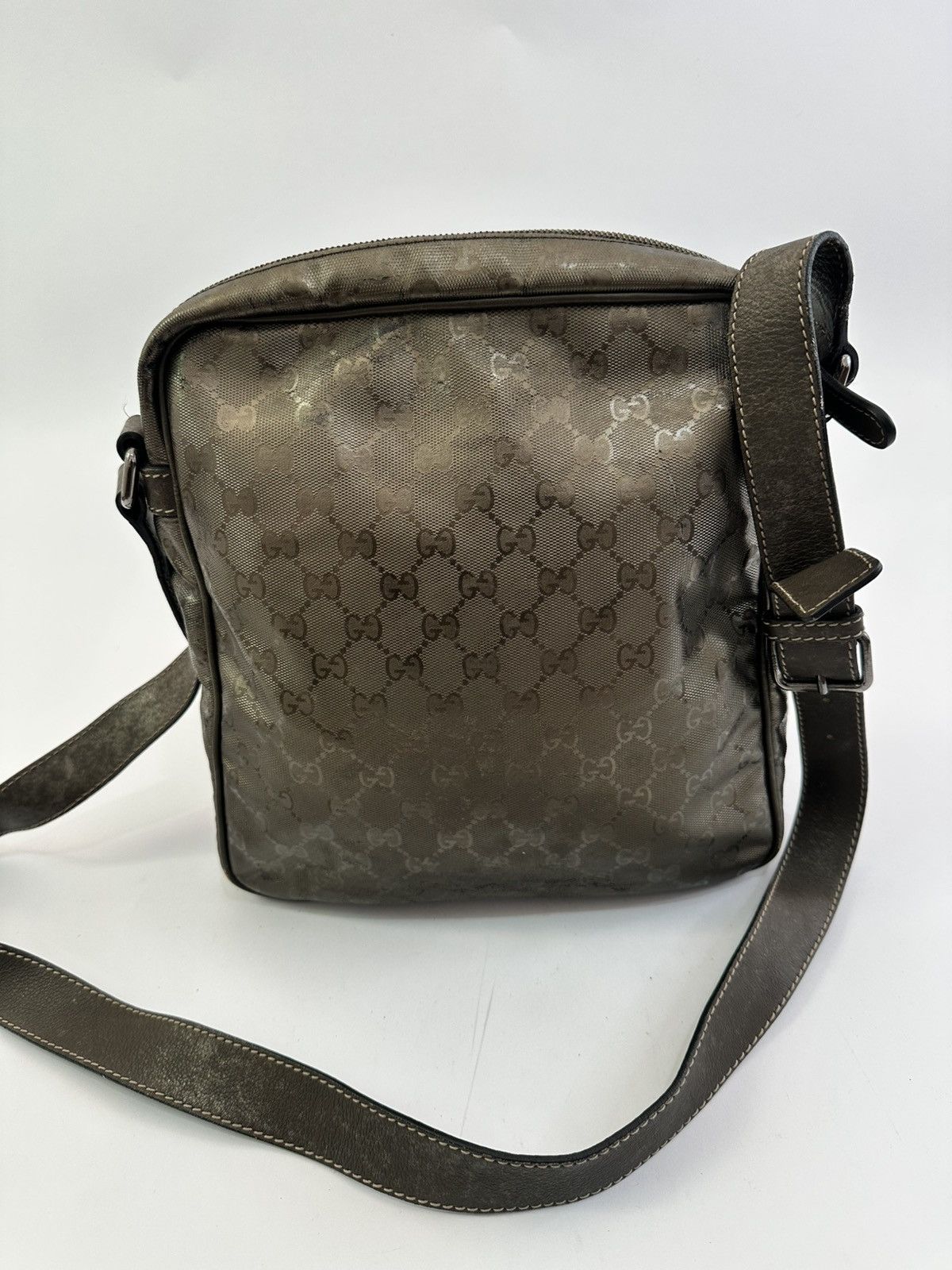 Gucci GUCCI Imprime Monogram Medium Messenger Bag Pewter Size ONE SIZE - 2 Thumbnail