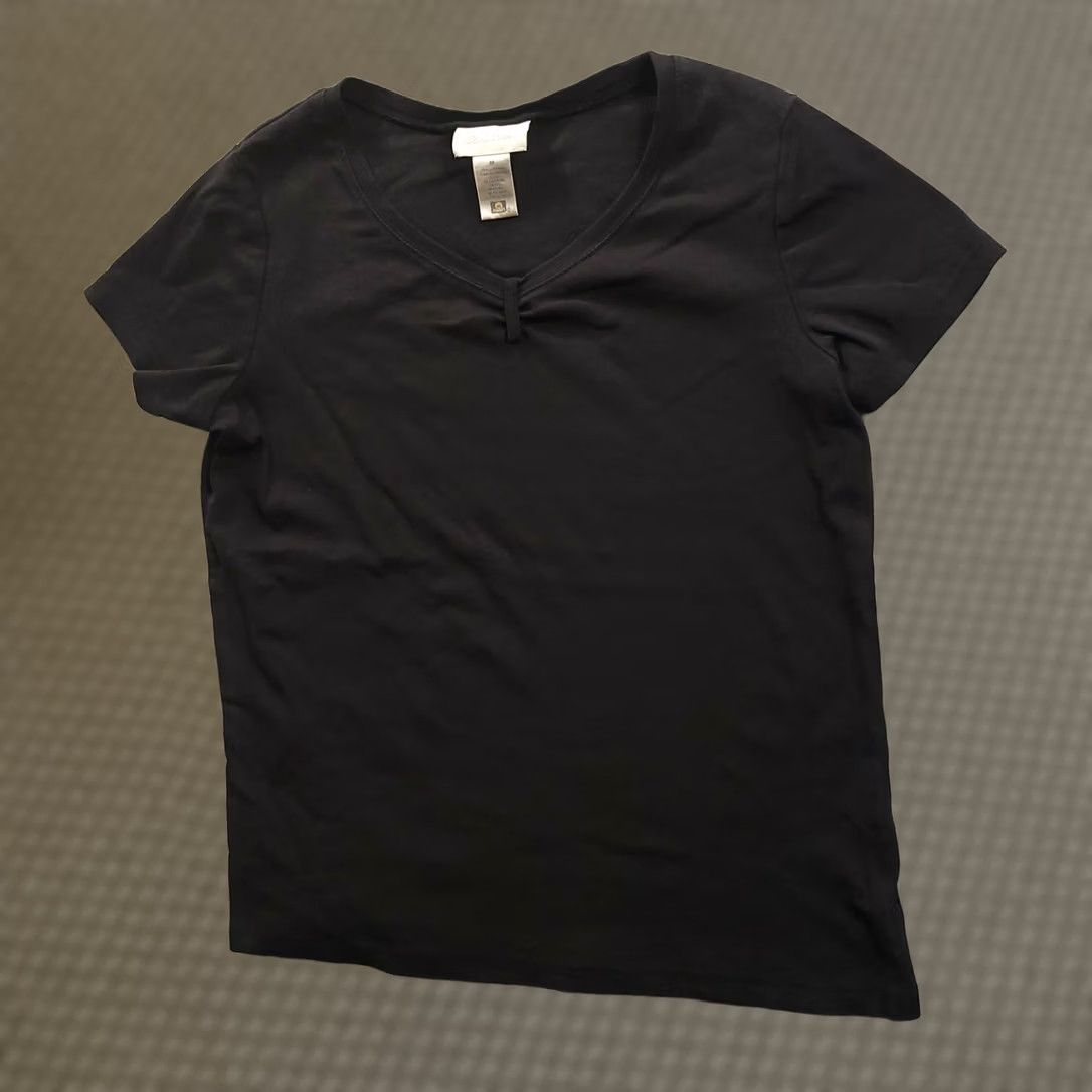 Vintage VINTAGE Studio Works V-Neck T-Shirt Women's Medium Black Short Sleeve 100% Cotton Size M / US 6-8 / IT 42-44 - 1 Thumbnail
