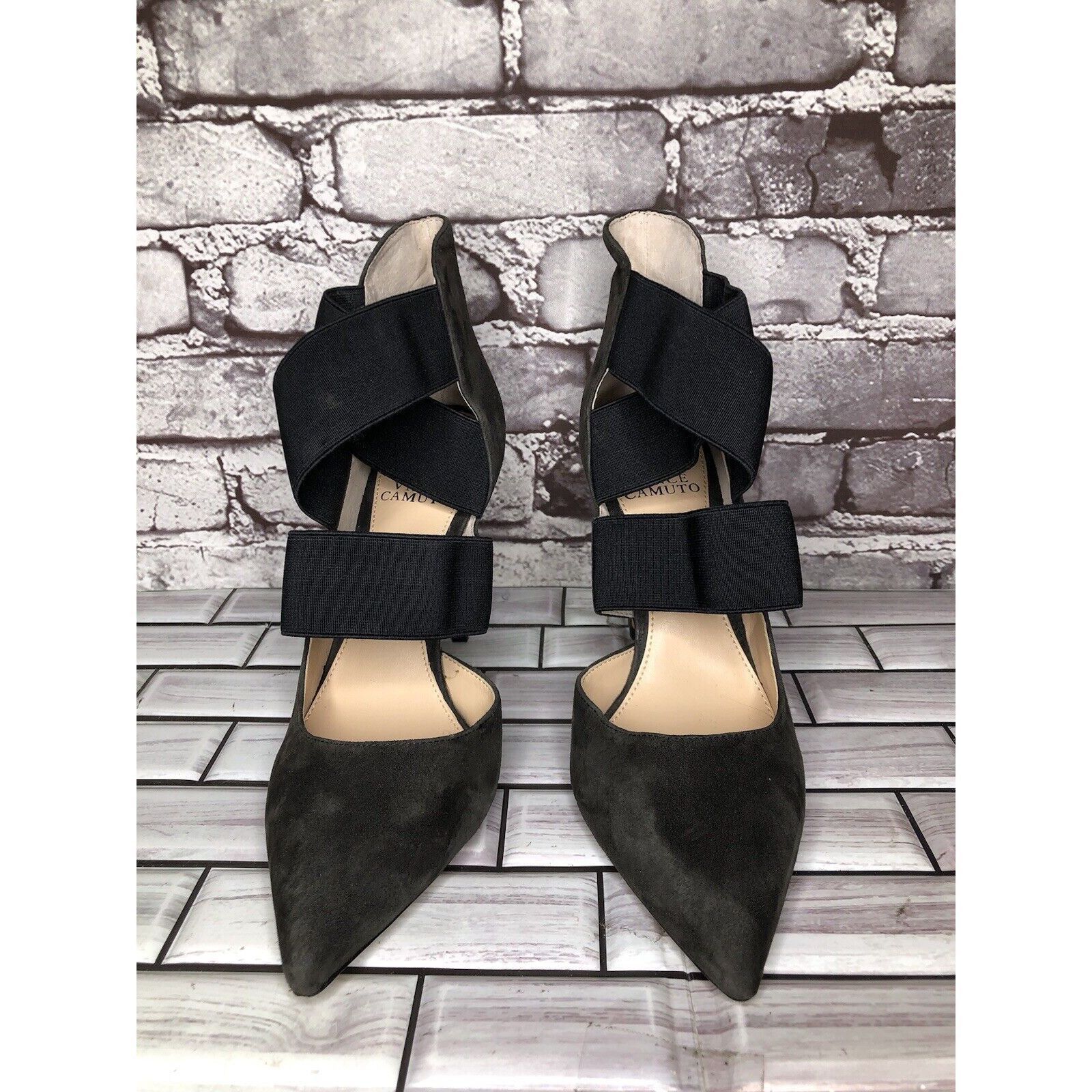 Vince Camuto Vince Camuto Nigel Charcoal Gray Suede Elastic Pointed Toe H Size US 9 / IT 39 - 19 Thumbnail