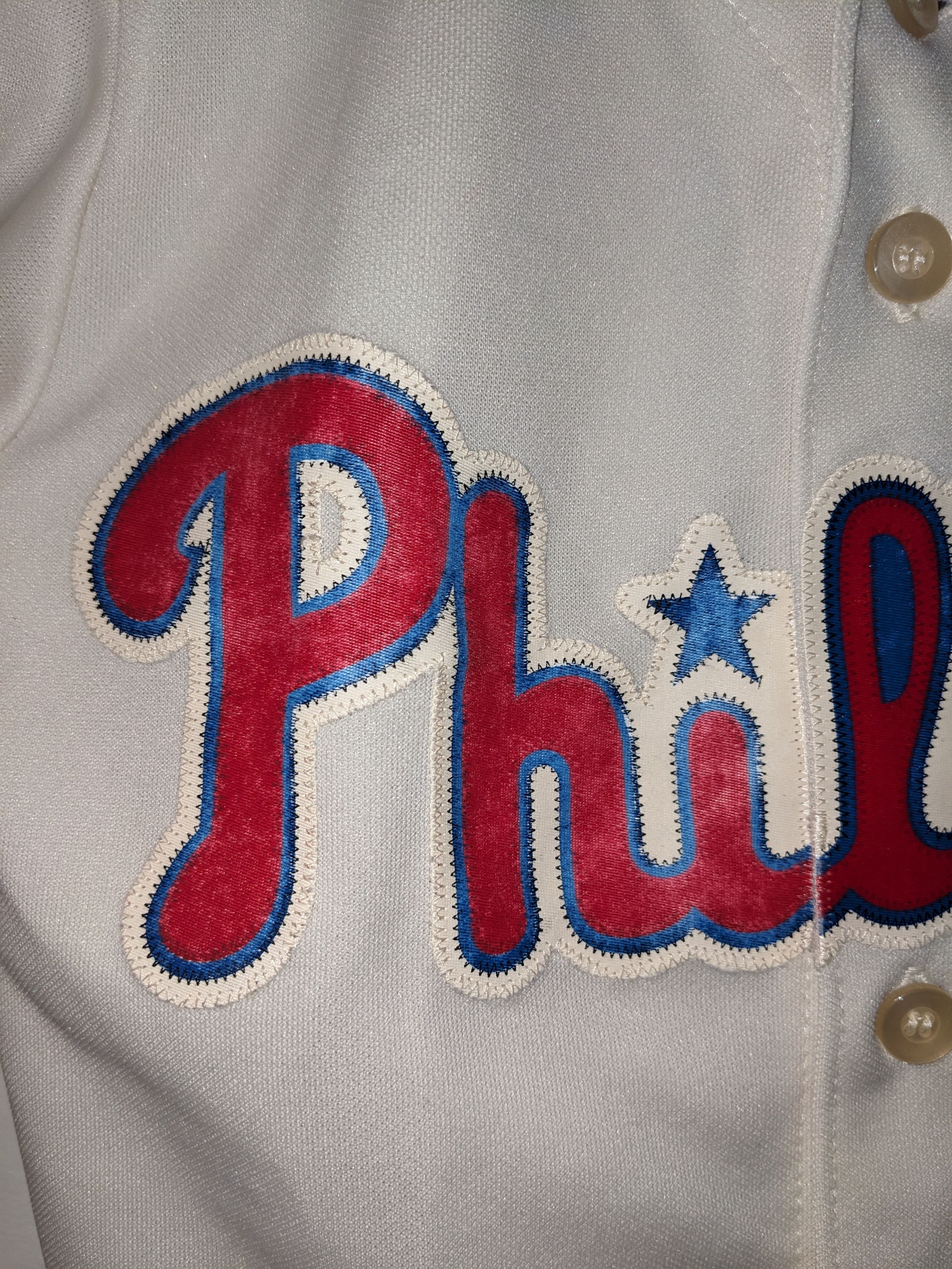 MLB Vintage Y2K Phillies MLB Baseball Kids Medium Beige Jersey Size US M / EU 48-50 / 2 - 6 Thumbnail