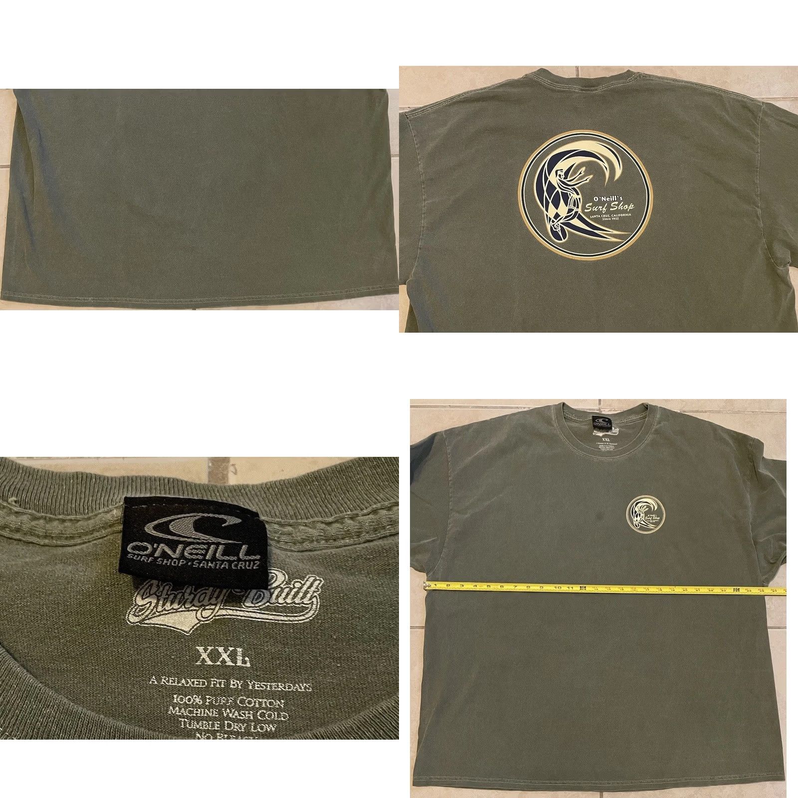 Quiksilver VINTAGE O’Neill Santa Cruz Faded Shirt 2XL Green Surf Skate Grunge Billabong OP 90s Y2K Graphic Tee Men Size US XXL / EU 58 / 5 - 8 Thumbnail
