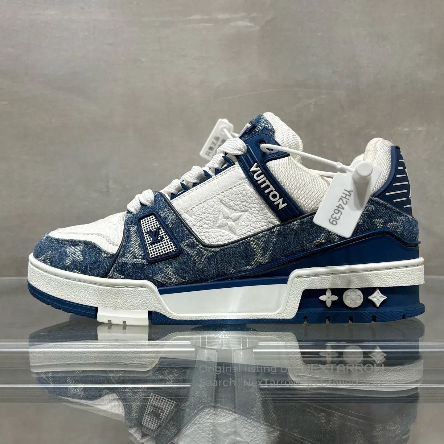 Louis Vuitton Louis Vuitton Trainer Blue and White Jeans shoes Size US 6 / IT 36 - 4 Thumbnail
