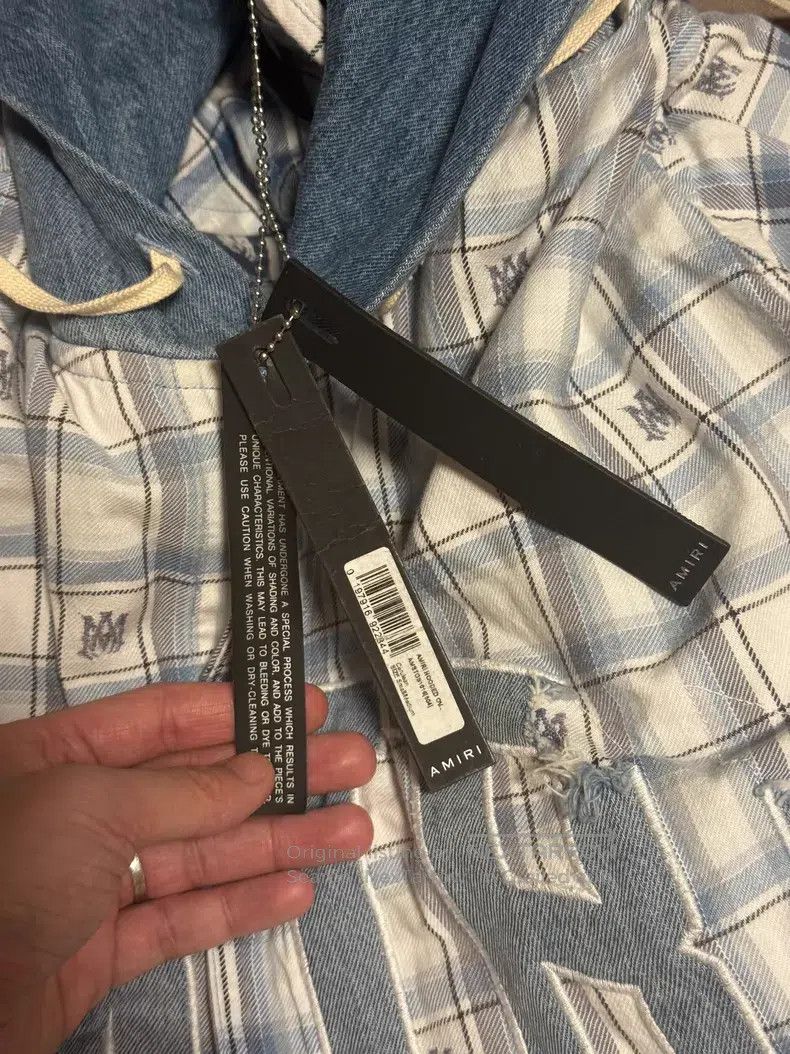Amiri Amiri Distressed plaid shirt with hood Size US S / EU 44-46 / 1 - 2 Thumbnail