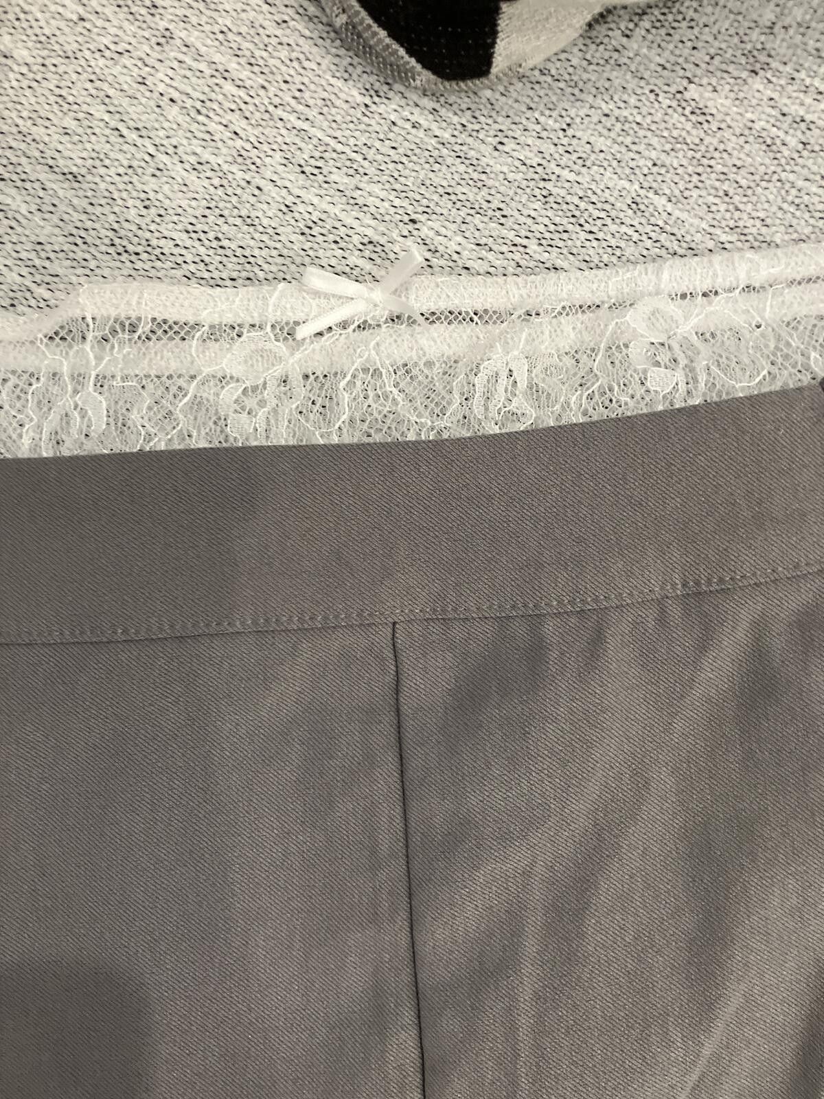 Other NWT Gray Mini Skirt with Lace Trim Size M Size 32" / US 10 / IT 46 - 3 Thumbnail