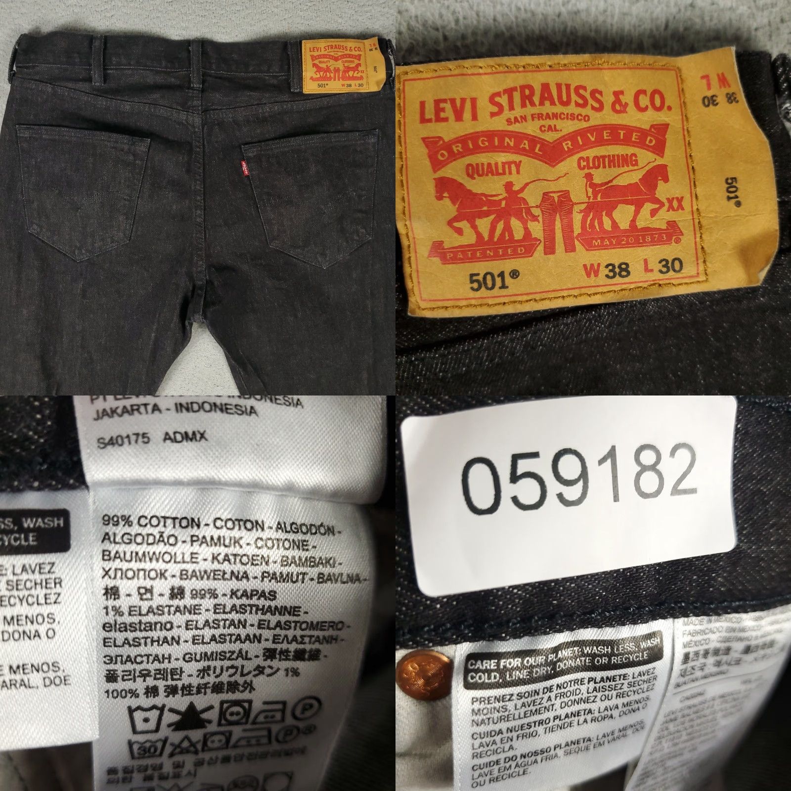 Levi's Levi's 501 Jeans Mens Regular Size 38x30 Gray Straight Leg Denim Pants Size US 38 / EU 54 - 8 Thumbnail