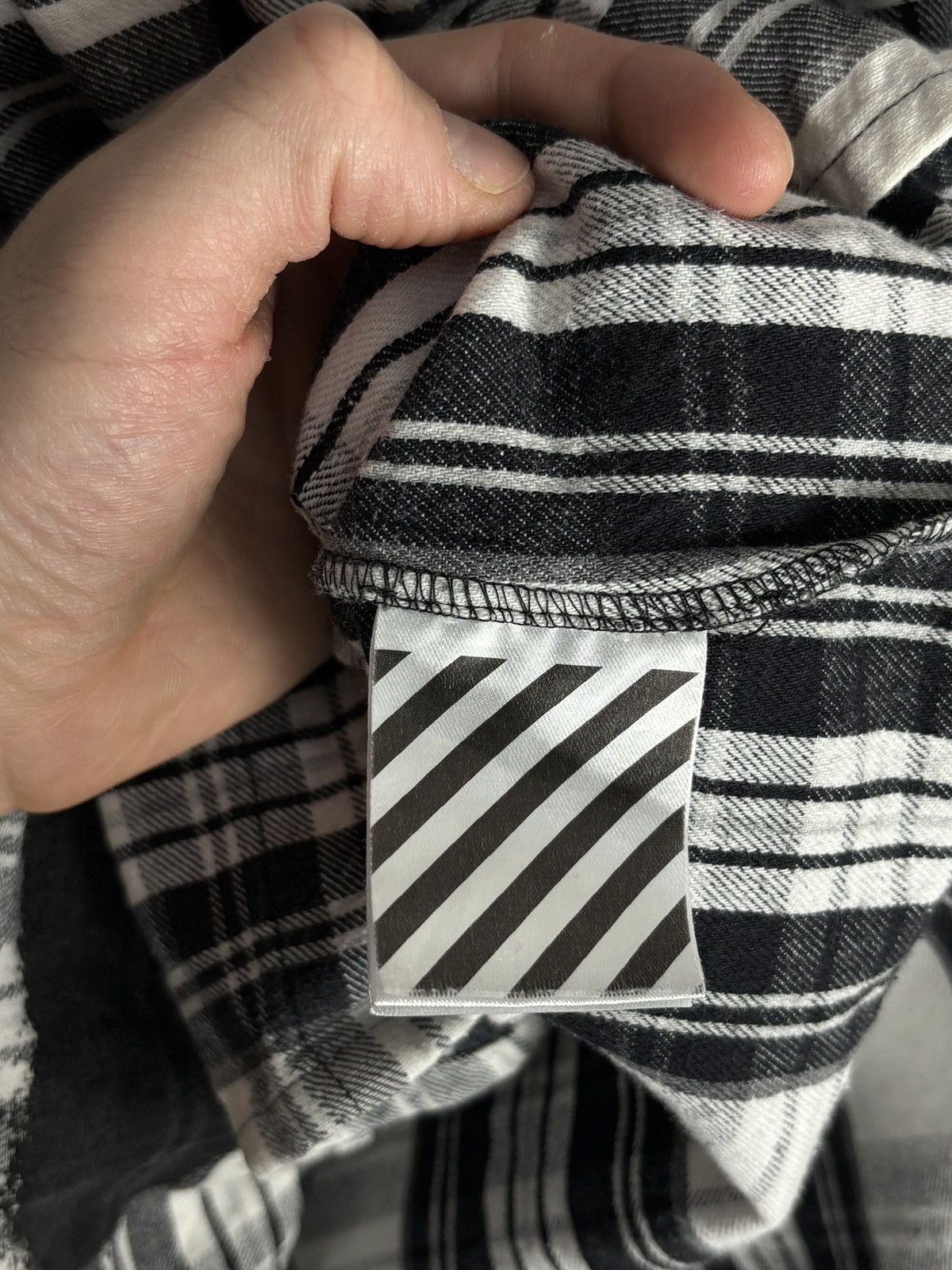 Off-White Off-White Spray Plaid Black And White Flannel Shirt Size US L / EU 52-54 / 3 - 9 Thumbnail