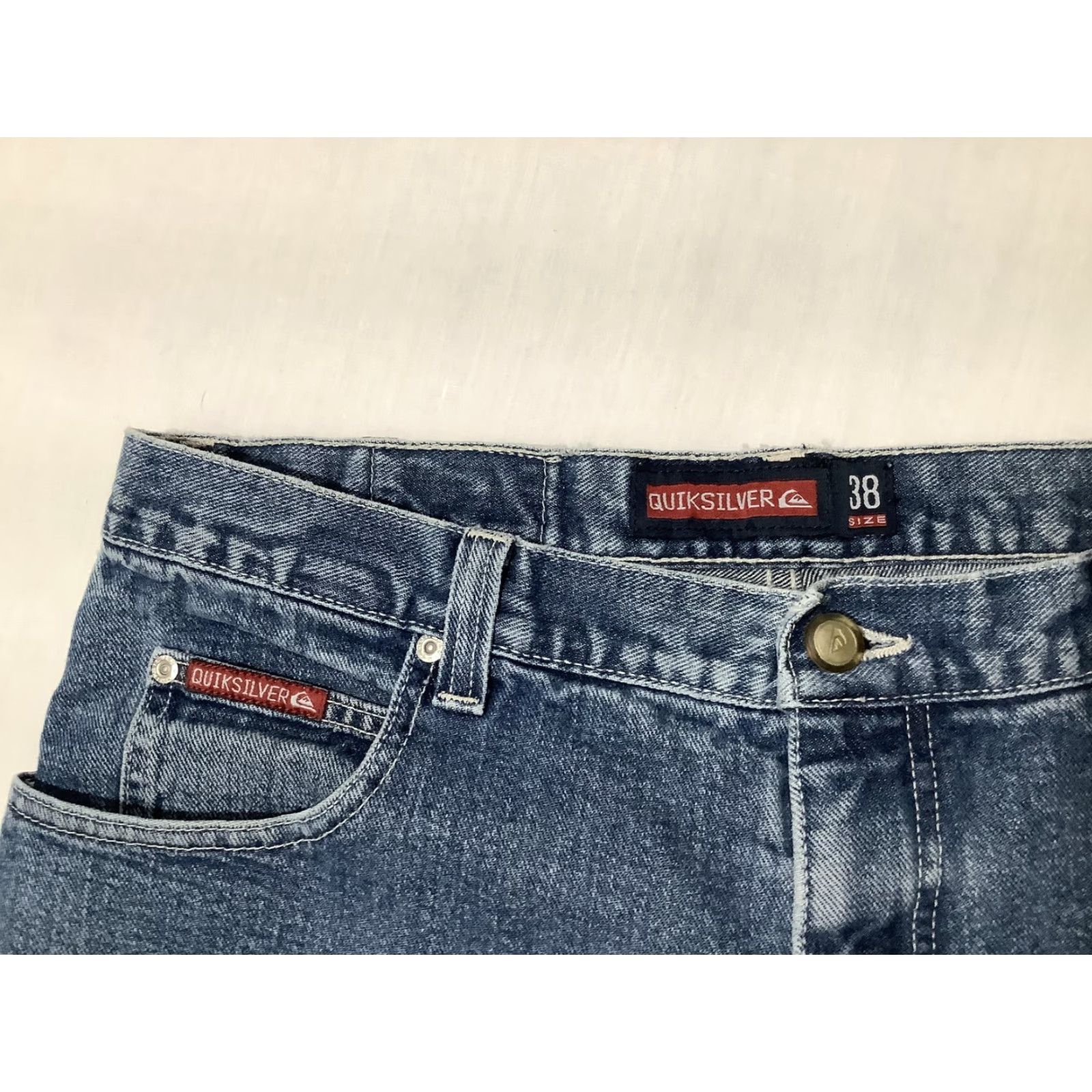 Quiksilver VINTAGE Quiksilver Basic Cut Jeans Mens 38x34 Blue Denim USA Straight 90s Y2K 5-Pocket Relaxed Fit Mens Jeans Size US 38 / EU 54 - 5 Thumbnail