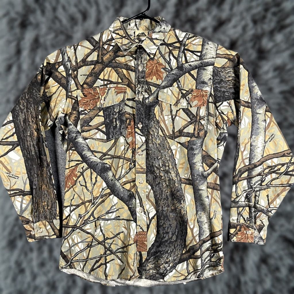 IDEA VINTAGE Ideal Hunting Shirt Mens Medium Camouflage Long Sleeve Button Up USA Size US M / EU 48-50 / 2 - 1 Thumbnail
