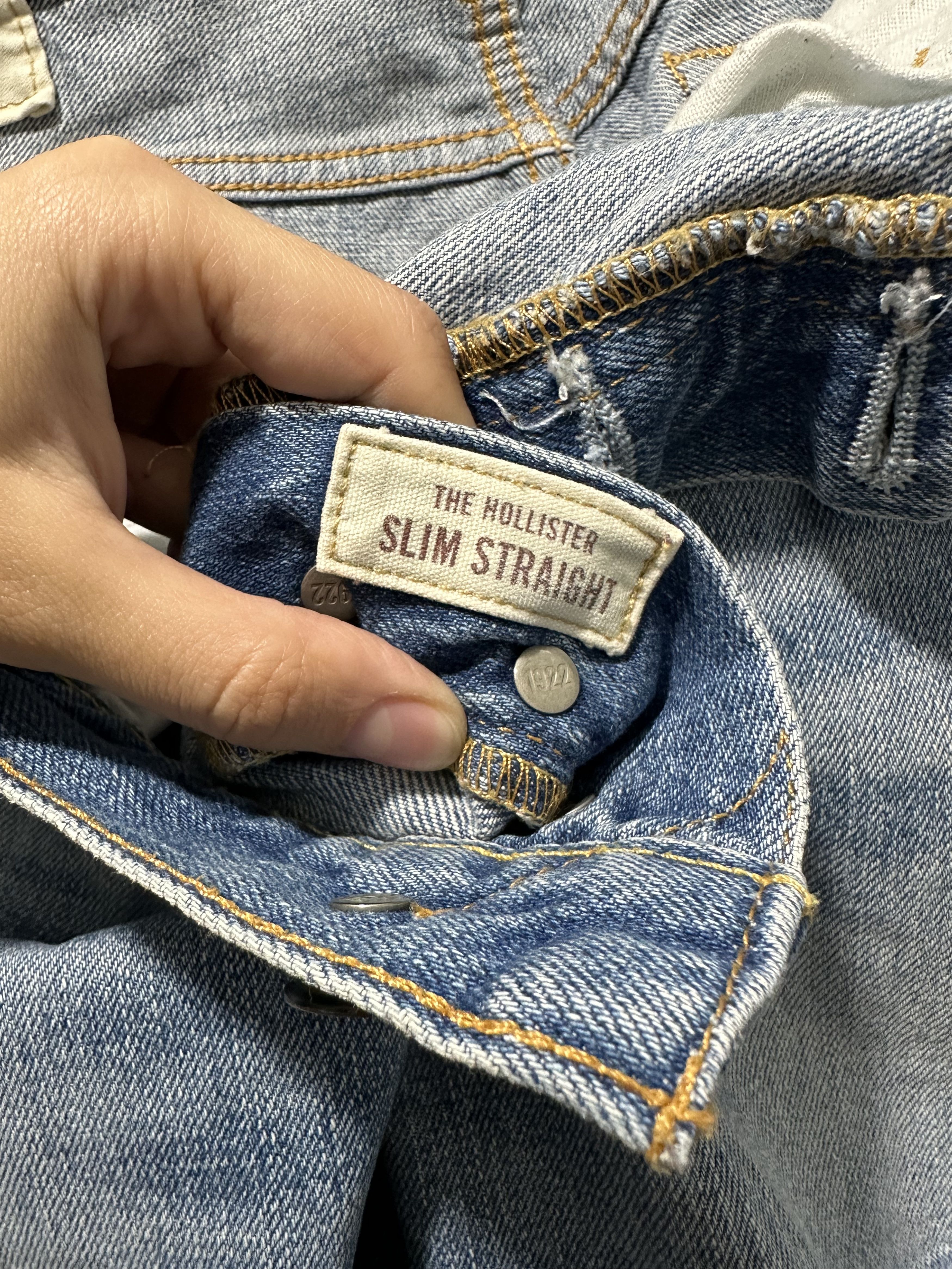 Hollister Hollister Light Blue Distressed Denim Jeans 34x34 Size US 34 / EU 50 - 8 Thumbnail