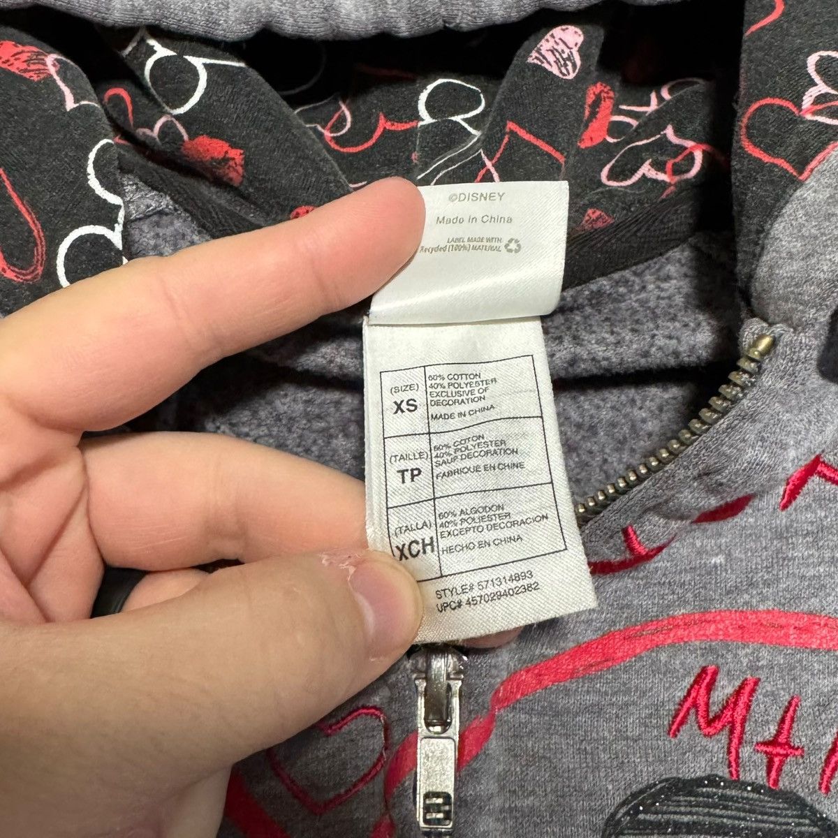 Disney Mickey Minnie Mouse Gray Distressed Sweatshirt Women’s XS Size XS / US 0-2 / IT 36-38 - 7 Thumbnail