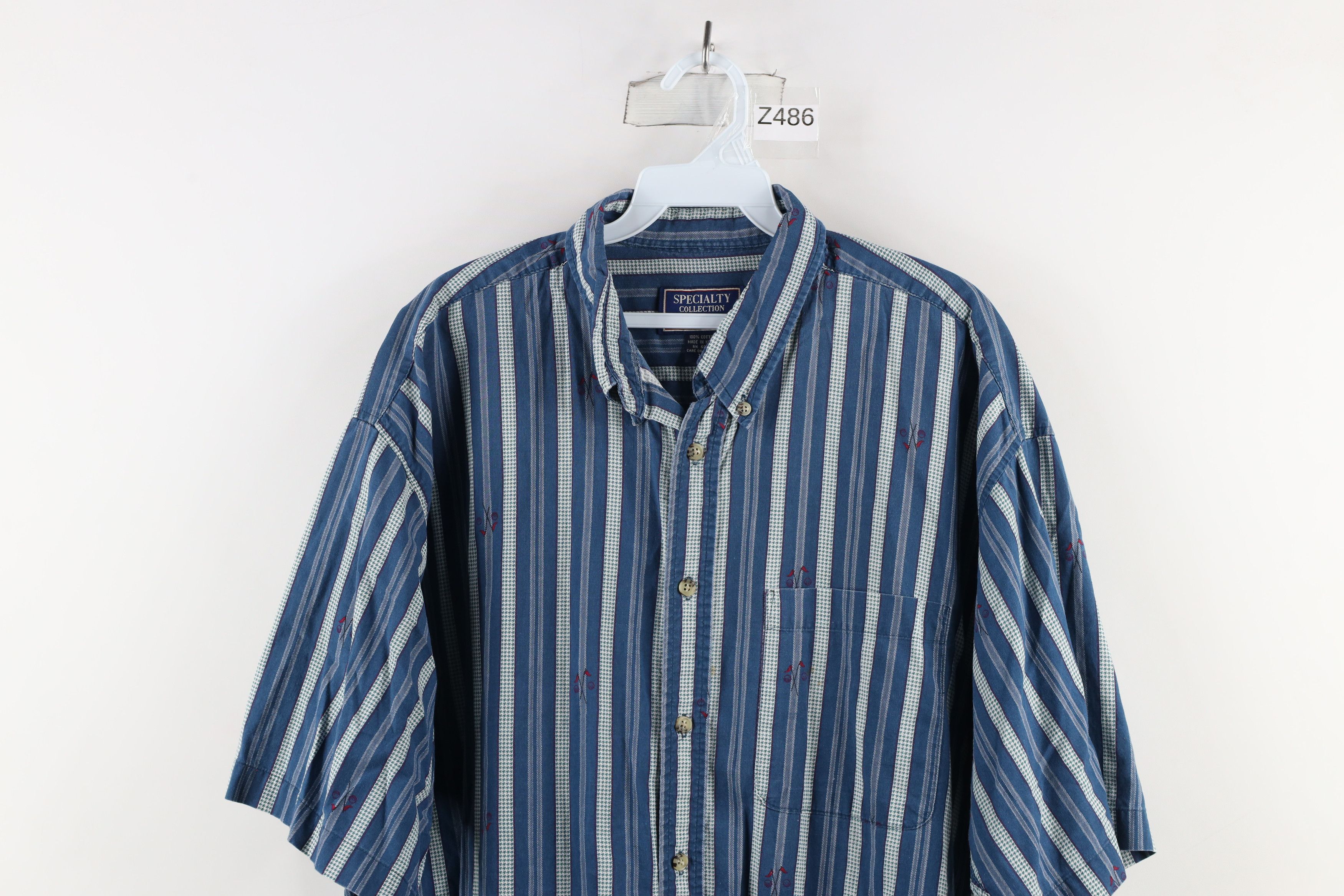 Vintage Vintage 90s Streetwear Golf Flag Button Down Shirt Cotton Size US XL / EU 56 / 4 - 2 Thumbnail