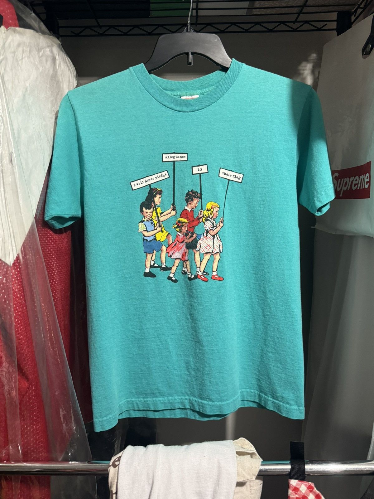Supreme Supreme Protest Kids Pledge Tee 2008 Teal Blue M Size US M / EU 48-50 / 2 - 1 Thumbnail