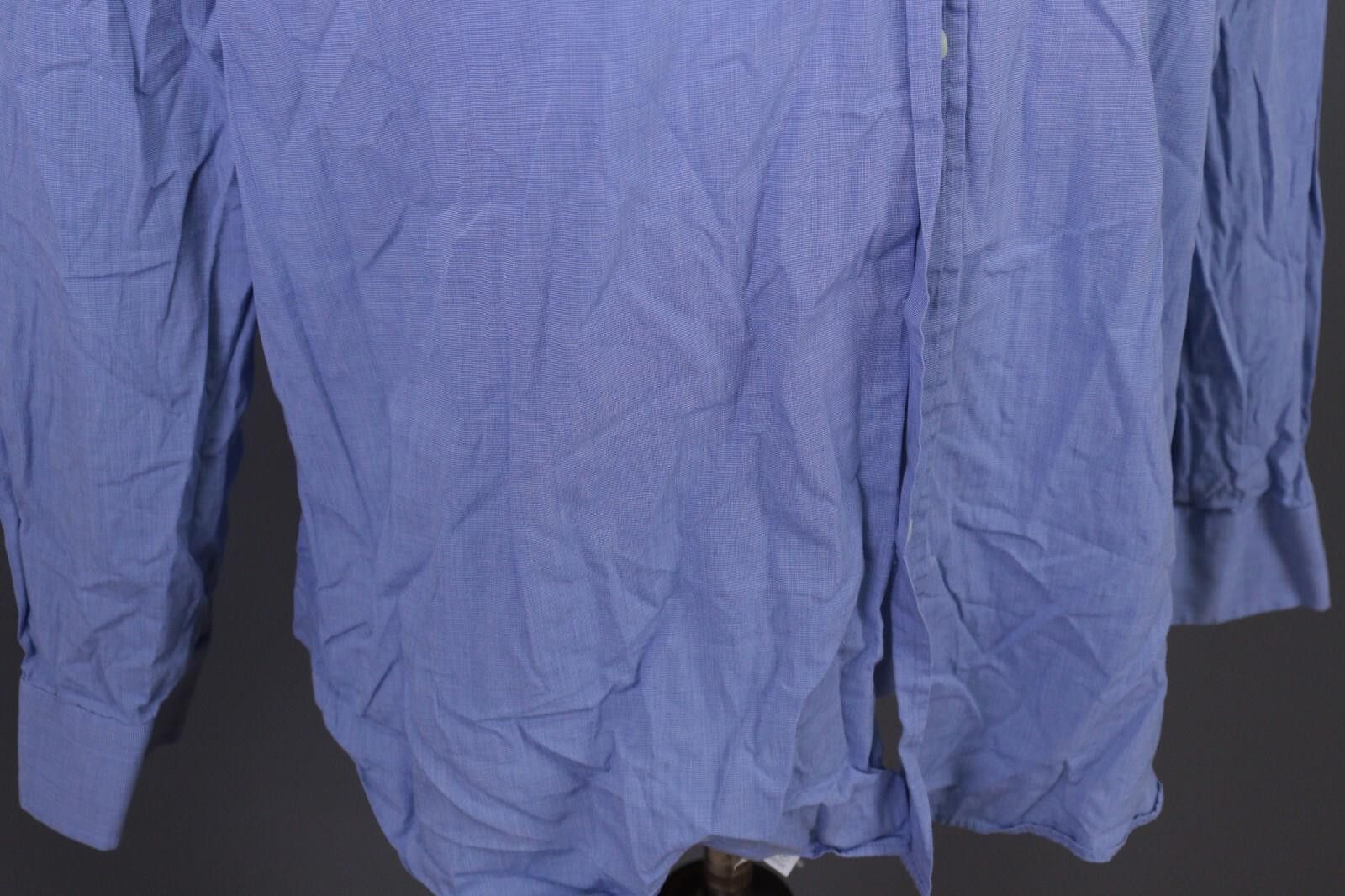 Designer Boggi Milano Regular Fit Blue Down Shirt Size 43 / 17 Size US M / EU 48-50 / 2 - 8 Thumbnail