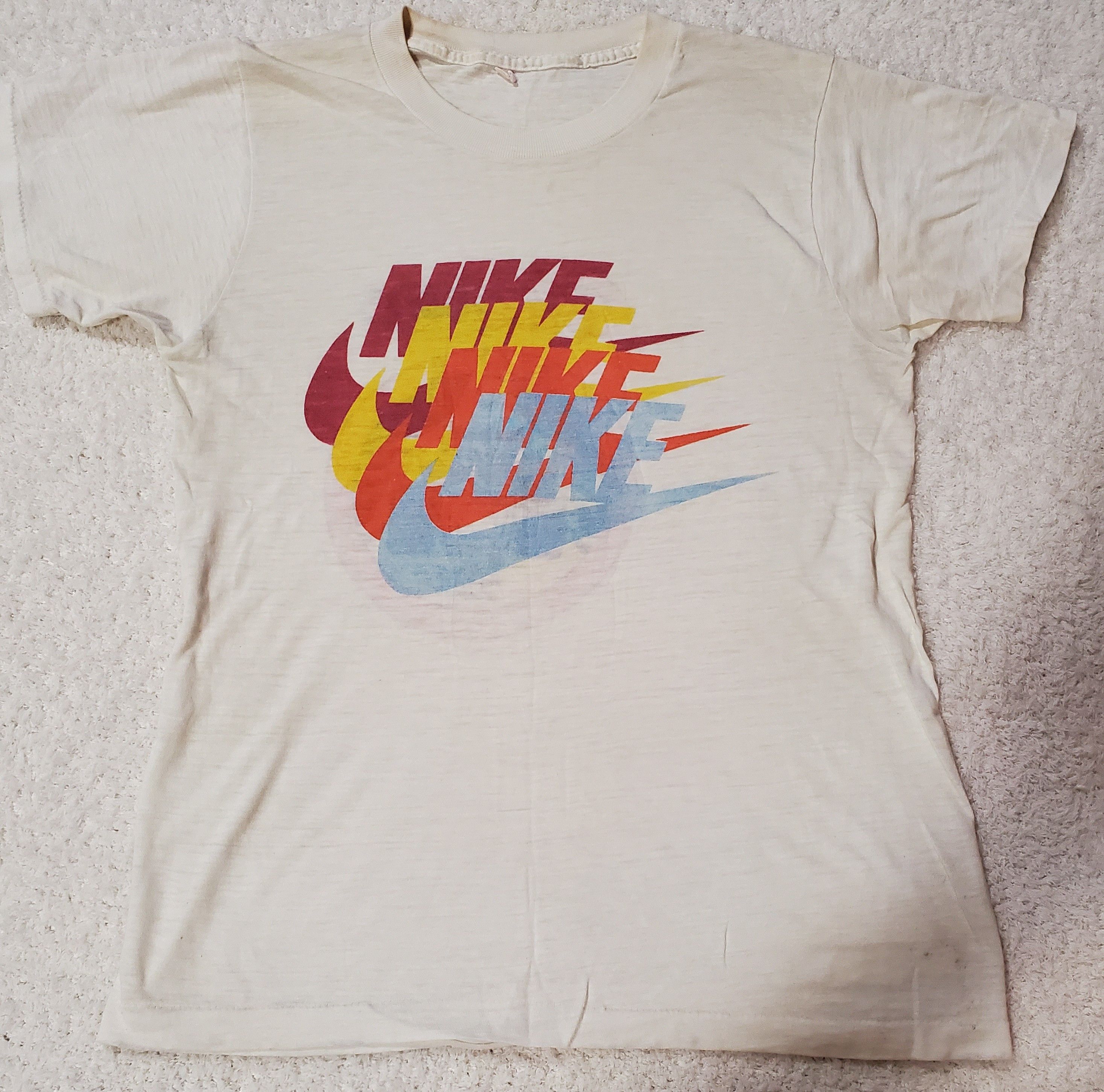 Nike × Vintage Vintage nike quadruple swoosh and cartoons 70s Size US S / EU 44-46 / 1 - 1 Thumbnail