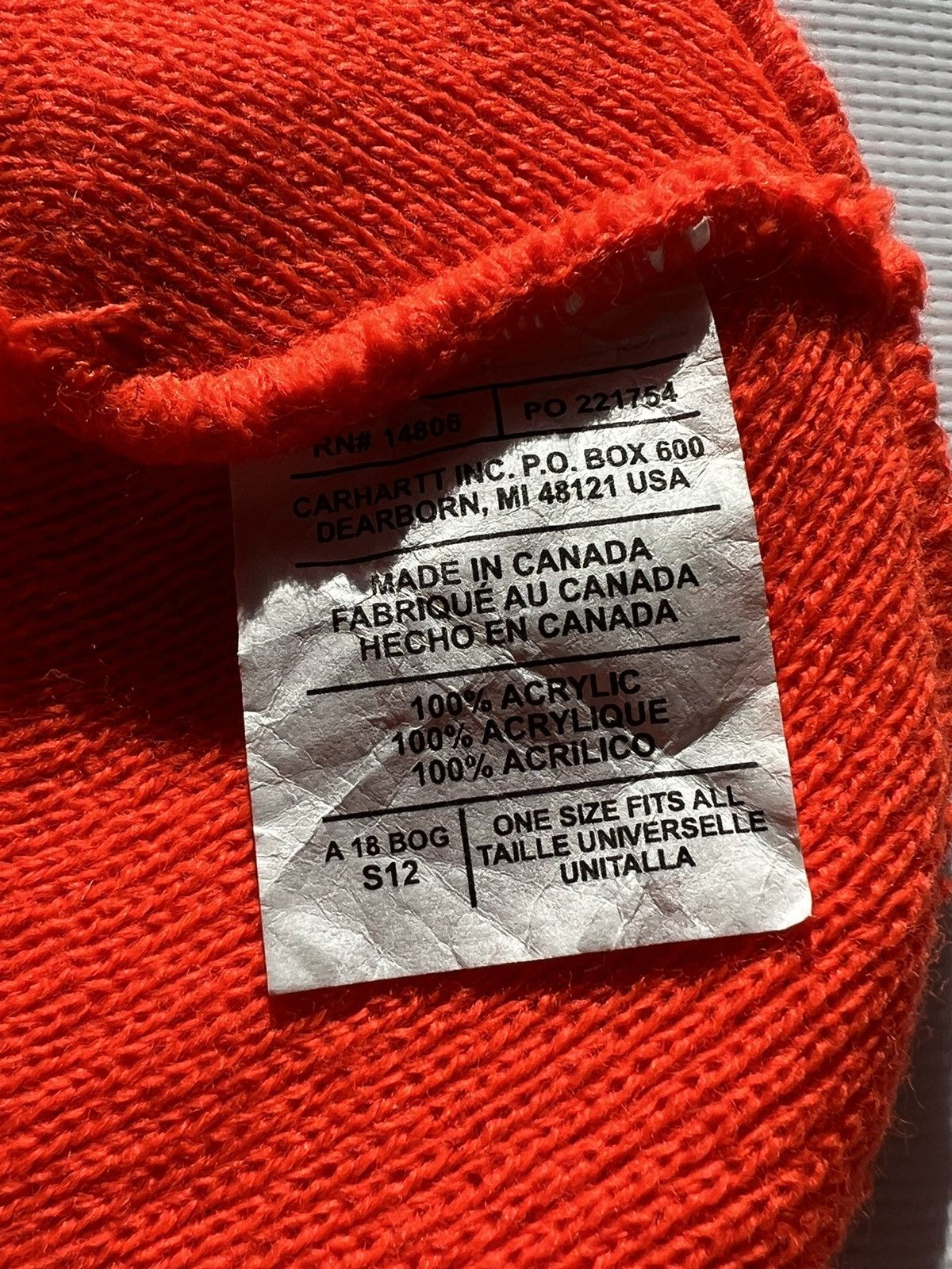 Carhartt Carhartt Bright Orange Acrylic Watch Hat Size ONE SIZE - 9 Thumbnail