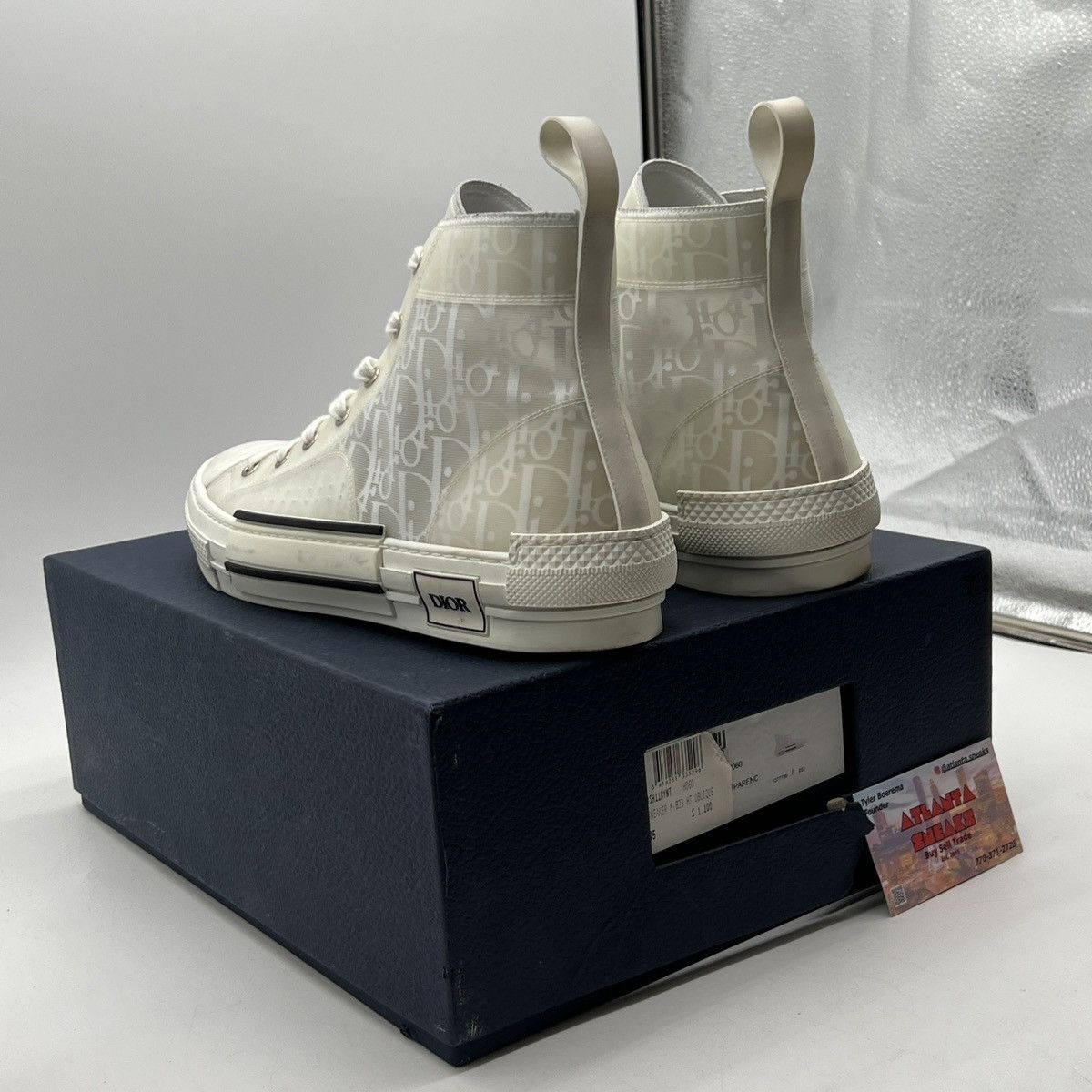 Dior Dior b23 high Dior oblique white Size US 12 / EU 45 - 4 Thumbnail
