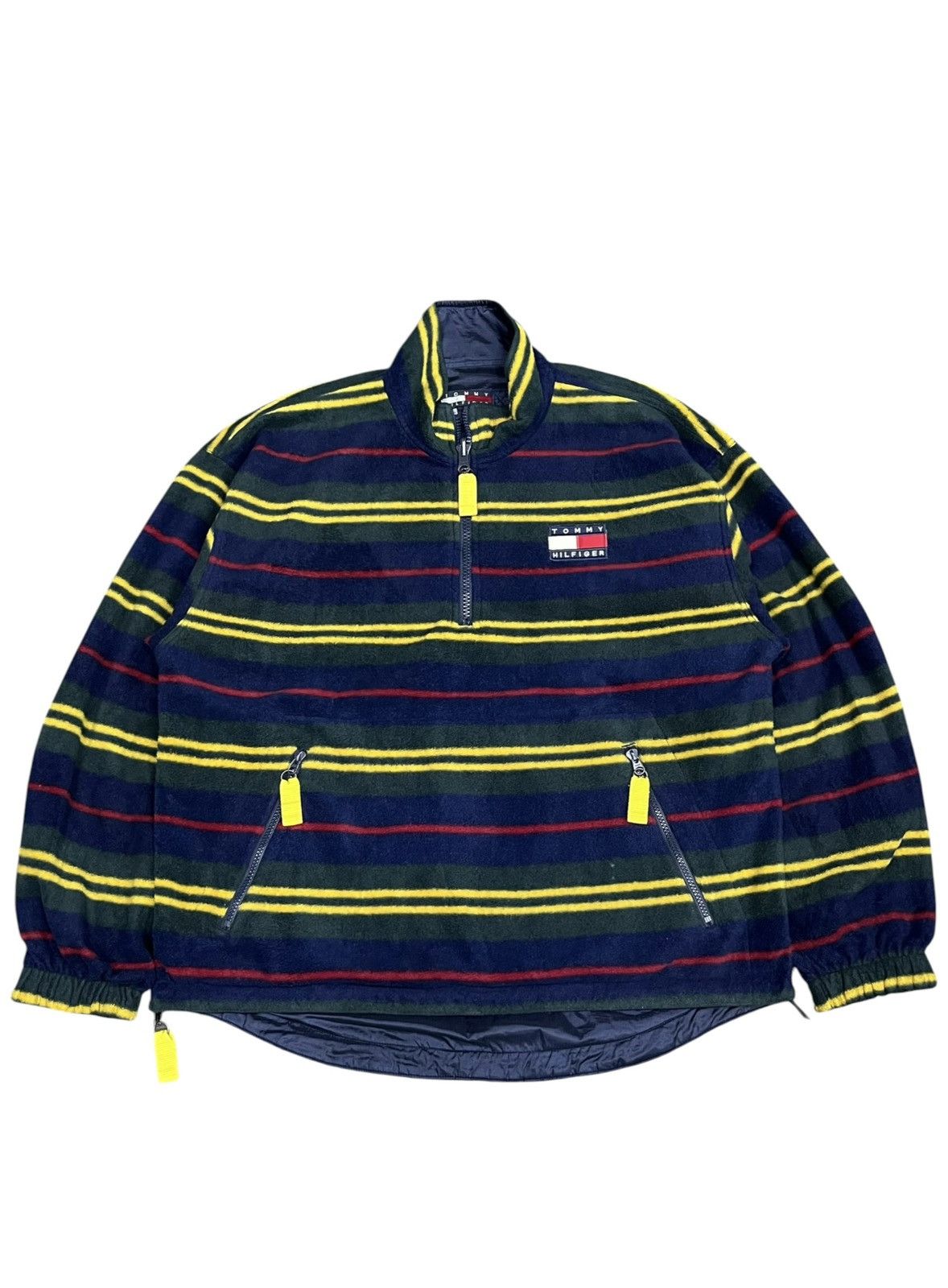 Tommy Hilfiger Vintage 90s Tommy Hilfiger Reversible Stripe Fleece Nylon Size US L / EU 52-54 / 3 - 6 Thumbnail
