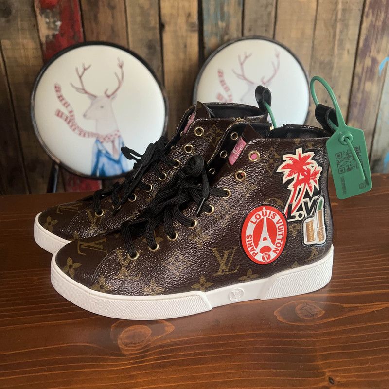 Louis Vuitton Louis Vuitton Casual Leather High-Top Sneakers 0079 Size US 6.5 / EU 39-40 - 1 Thumbnail