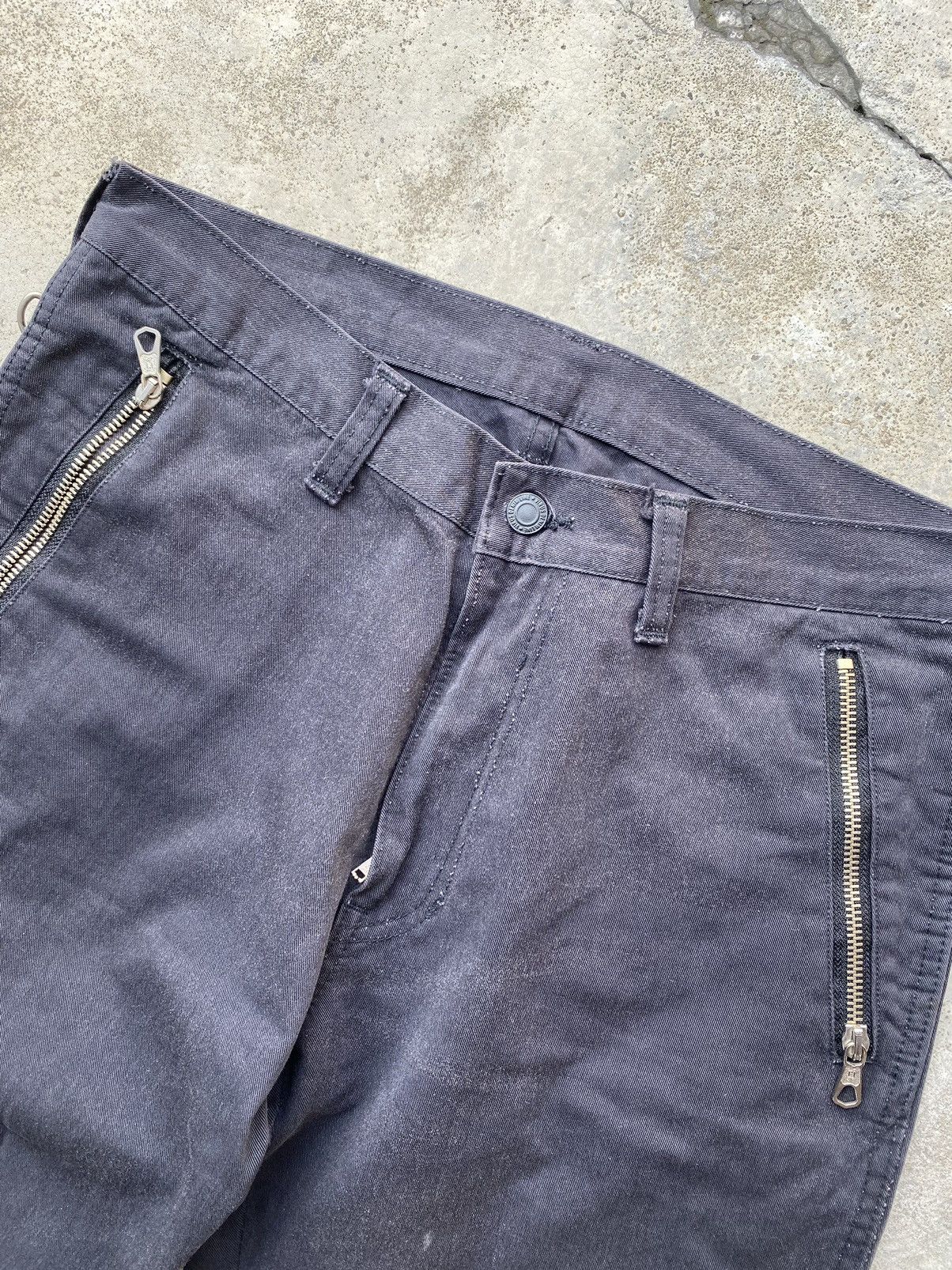 Japanese Brand Open Leg Multi Zipper Flare Pants (7 riri zipp) Size US 30 / EU 46 - 6 Thumbnail