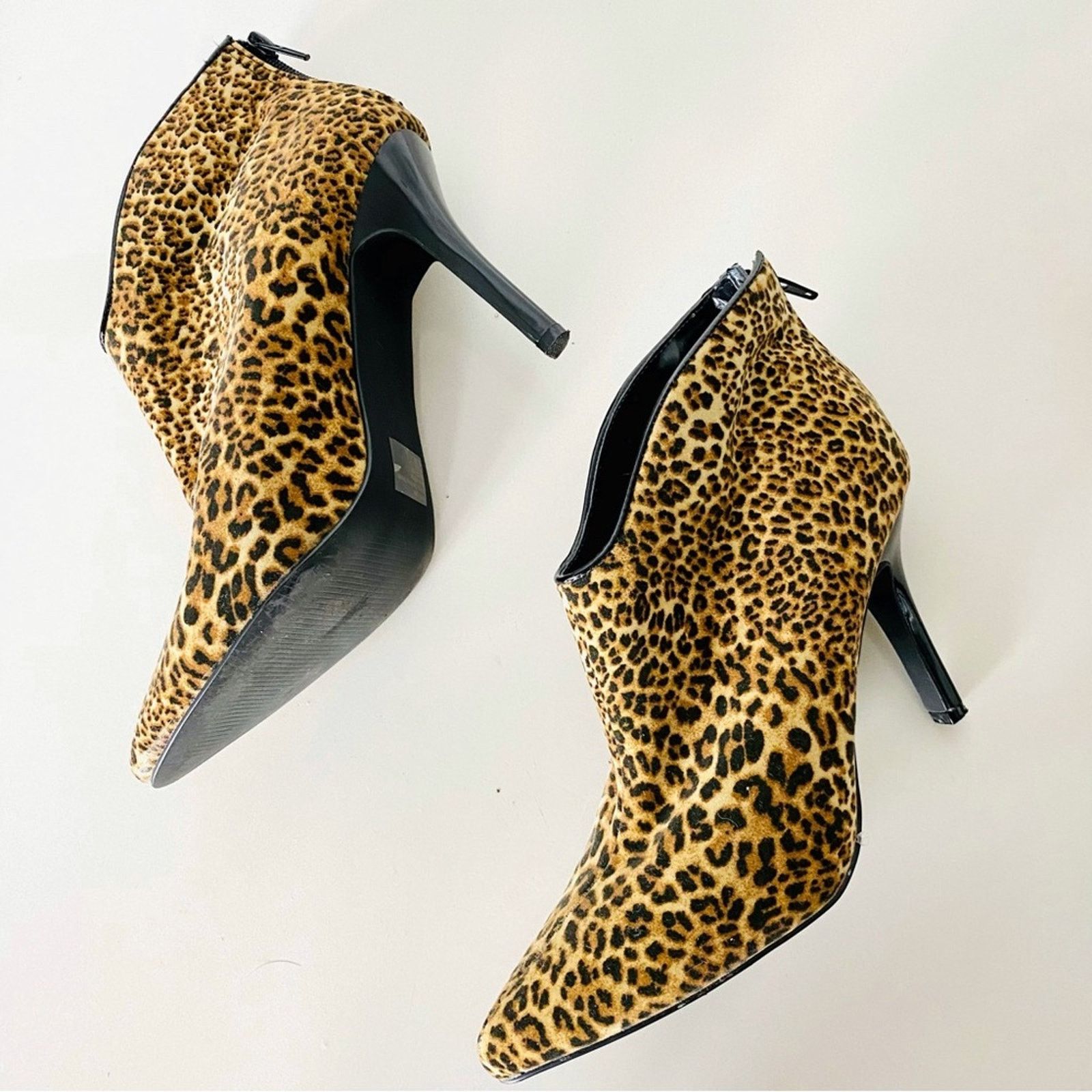 Nordstrom CARLOS SANTANA Black Animal Print Stiletto Heel Boot Booties Size US 9.5 / IT 39.5 - 3 Thumbnail